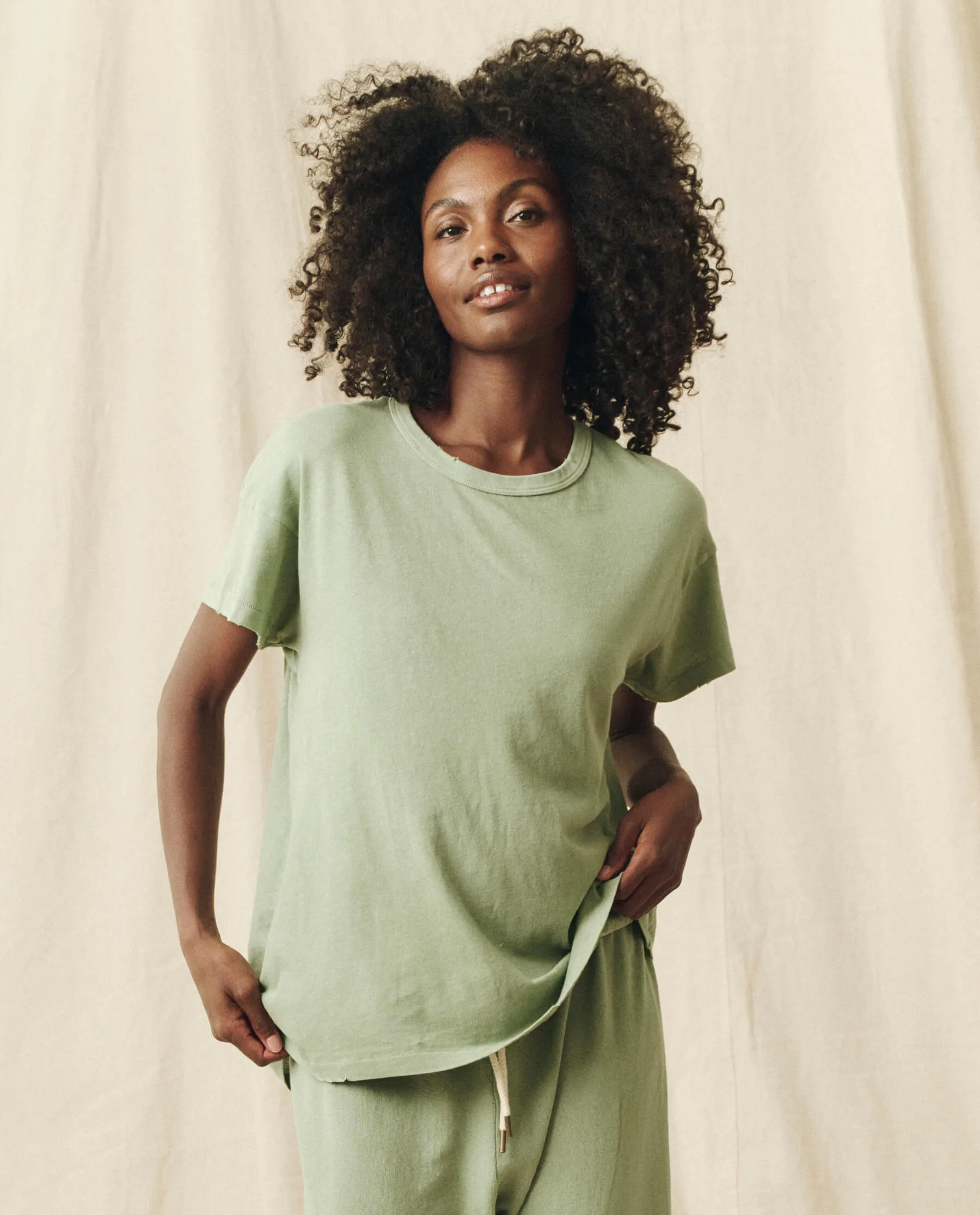 The Boxy Crew. Solid -- Pistachio sold by THE GREAT. product image thumbnail 3