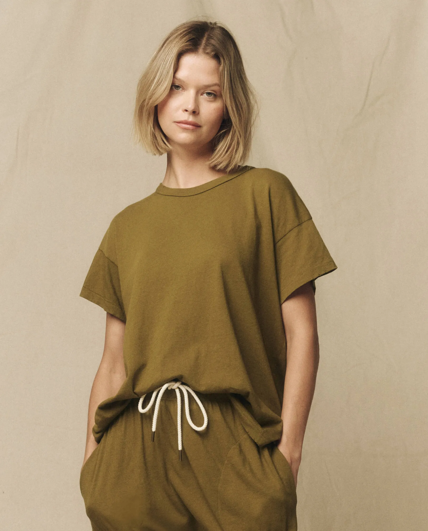 The Boxy Crew. Solid -- Fir Green sold by THE GREAT. product image thumbnail 4