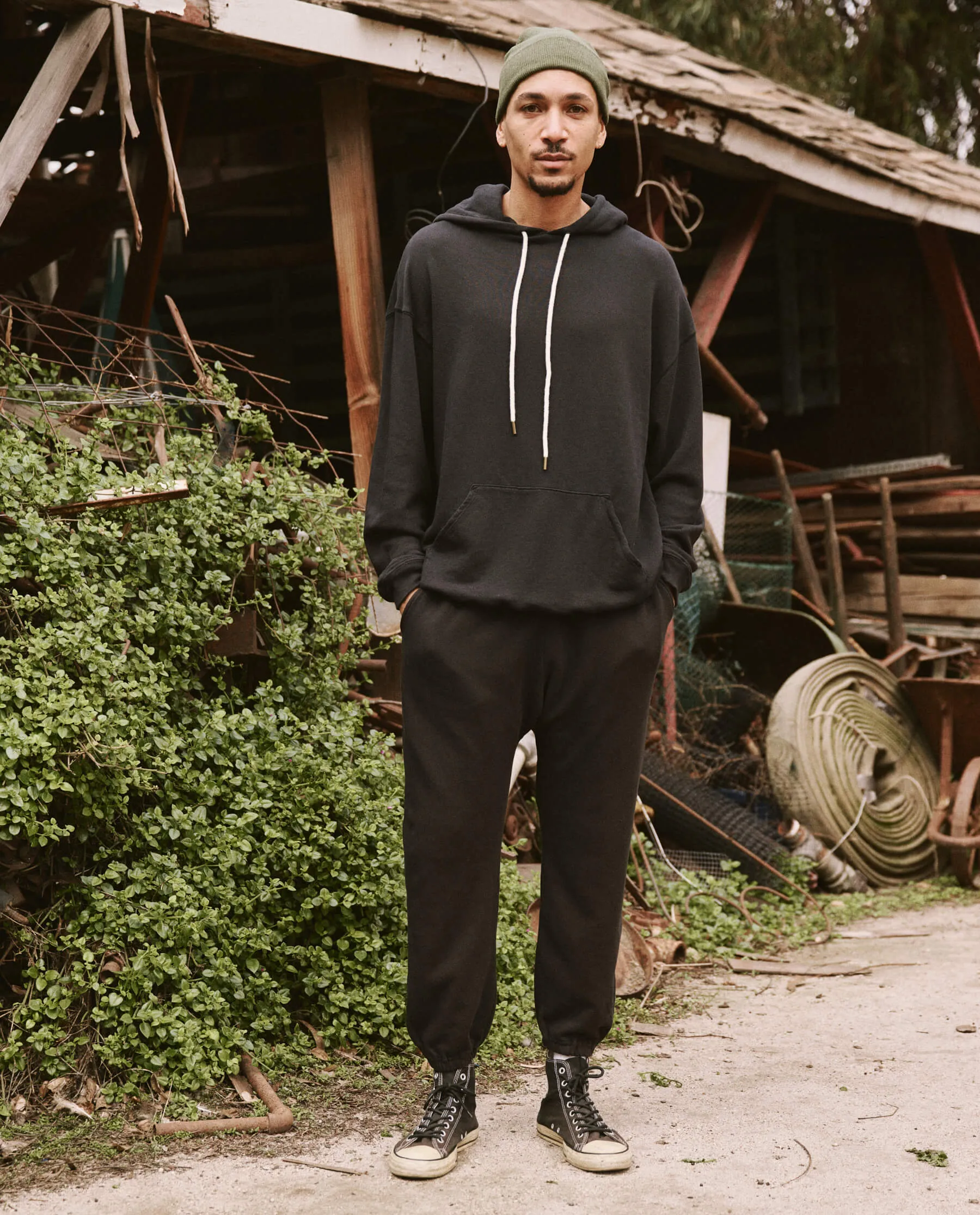 The Men's Stadium Sweatpant. -- Almost Black sold by THE GREAT.