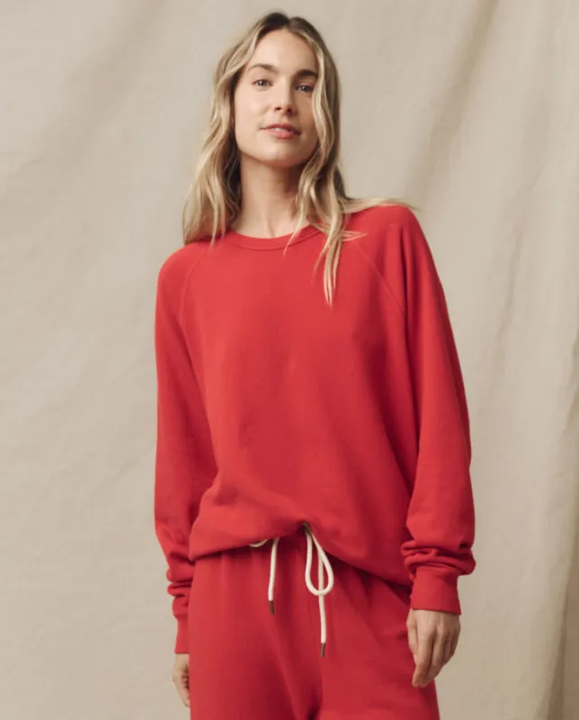The College Sweatshirt. Solid -- Campfire sold by THE GREAT.