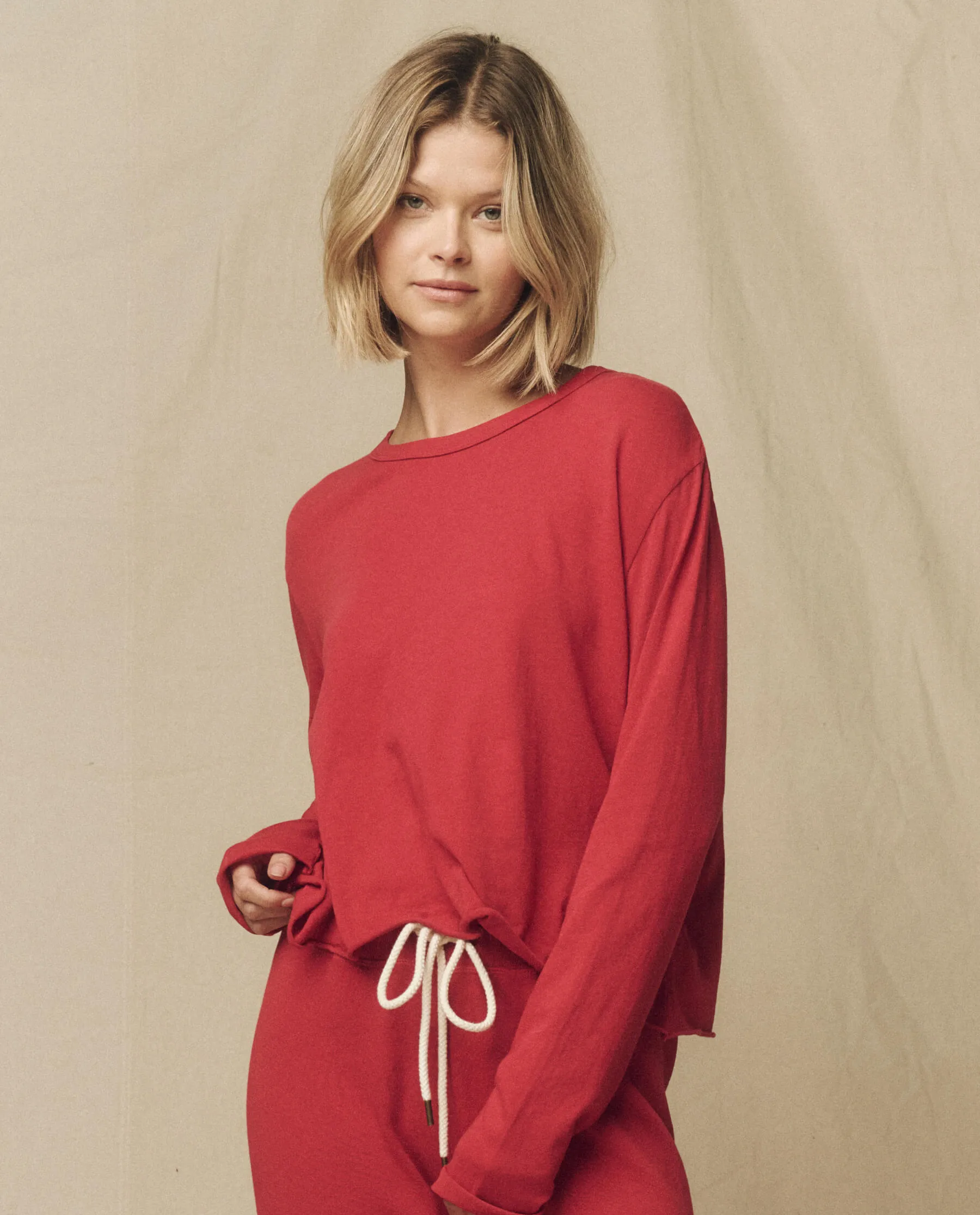 The Long Sleeve Crop Tee. -- Gemstone sold by THE GREAT. product image thumbnail 5