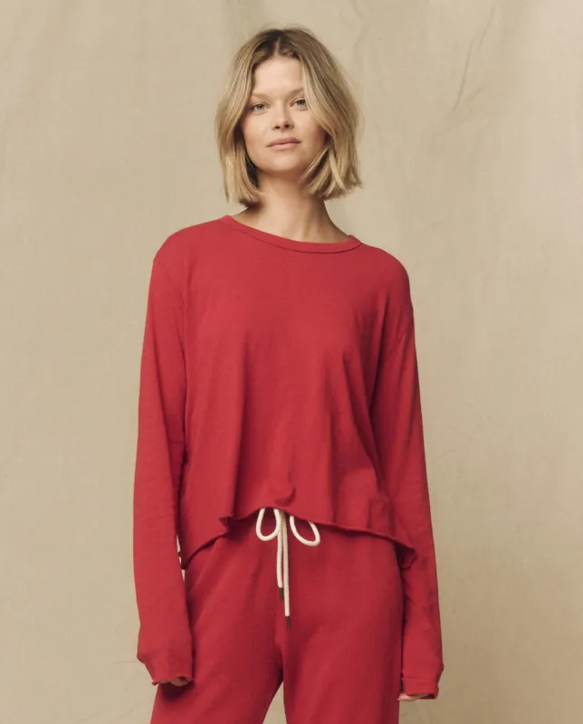 The Long Sleeve Crop Tee. -- Gemstone sold by THE GREAT.