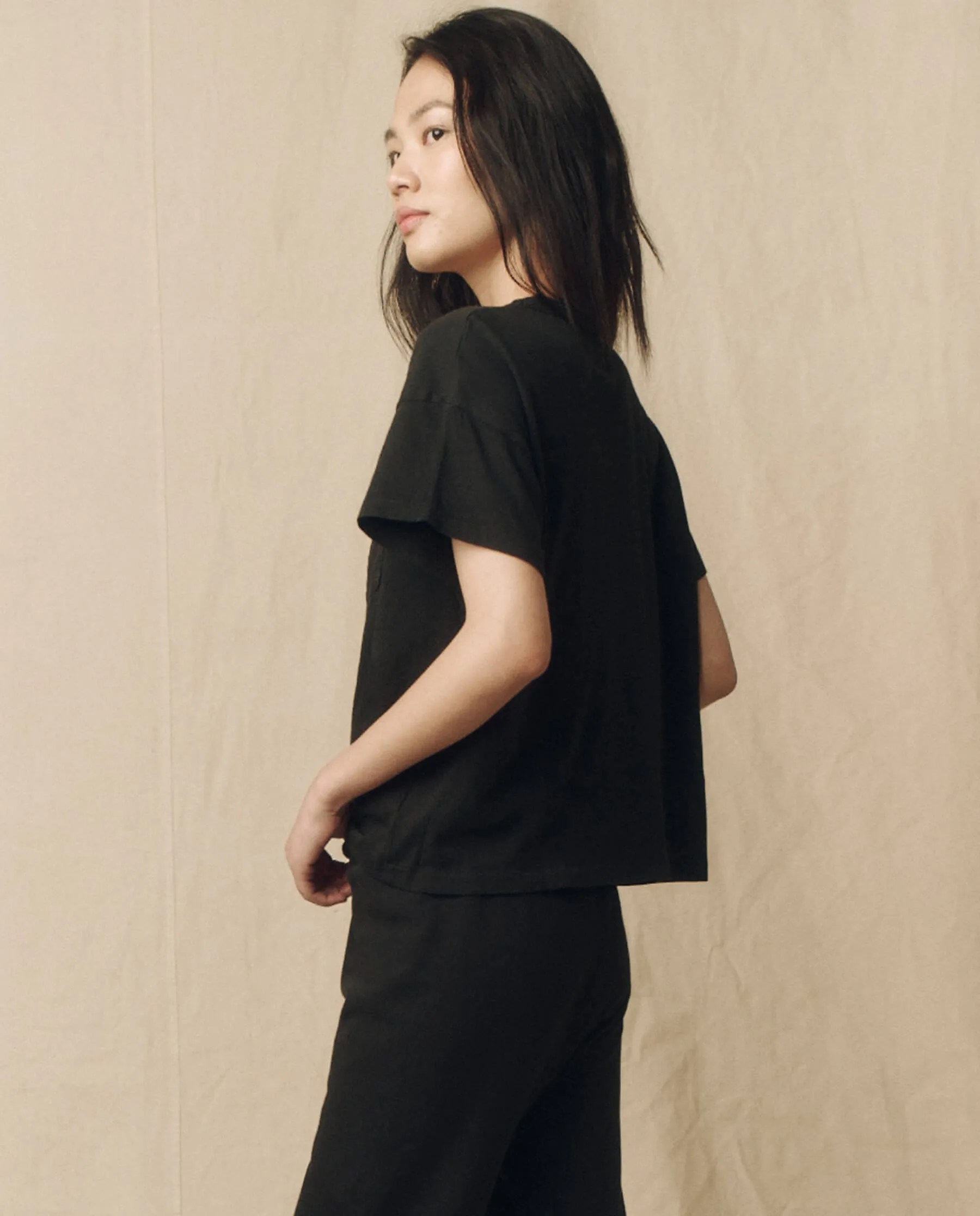 The Pocket Tee. Solid -- Almost Black sold by THE GREAT. product image thumbnail 4