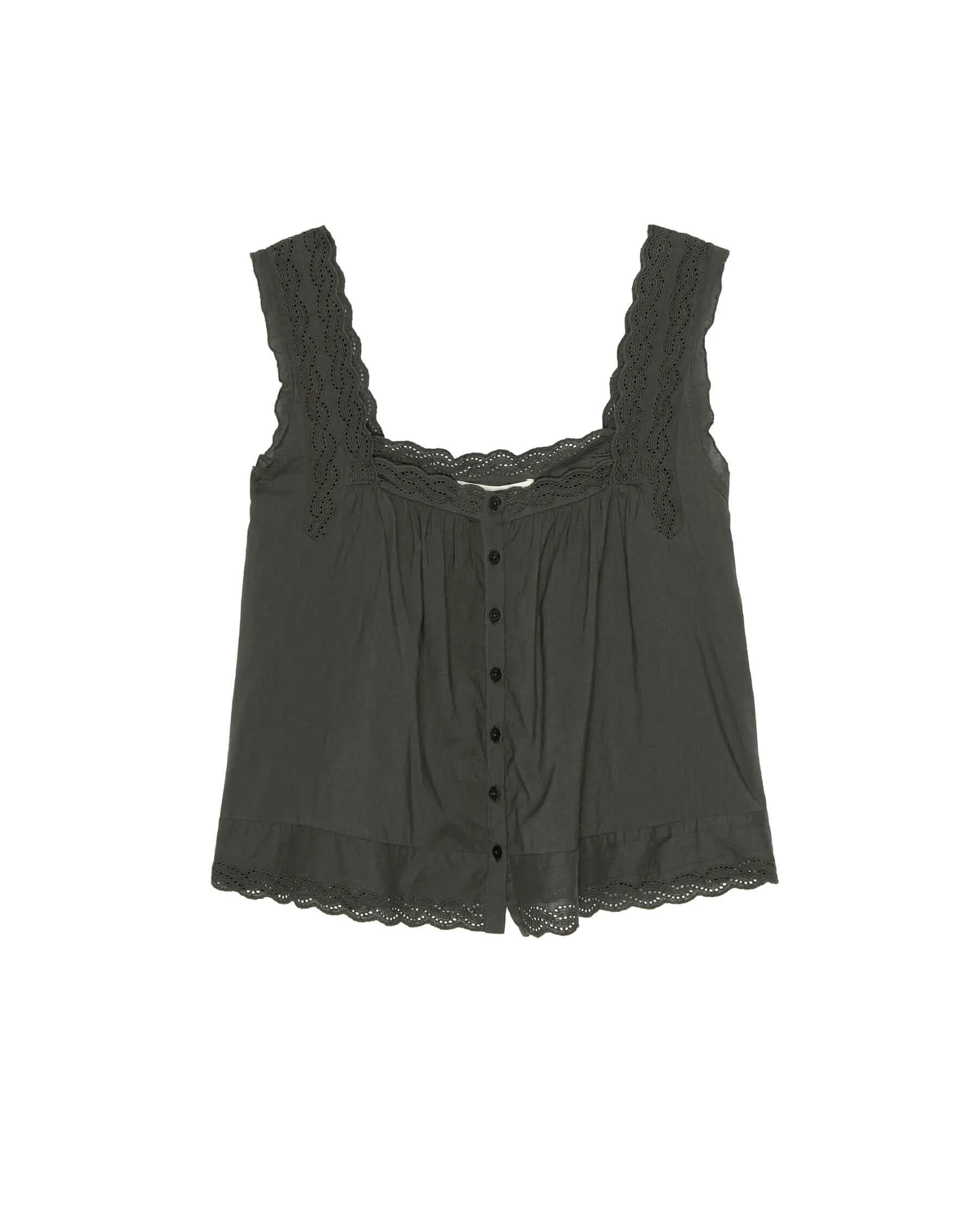 The Eyelet Tank. -- Black sold by THE GREAT. product image thumbnail 5