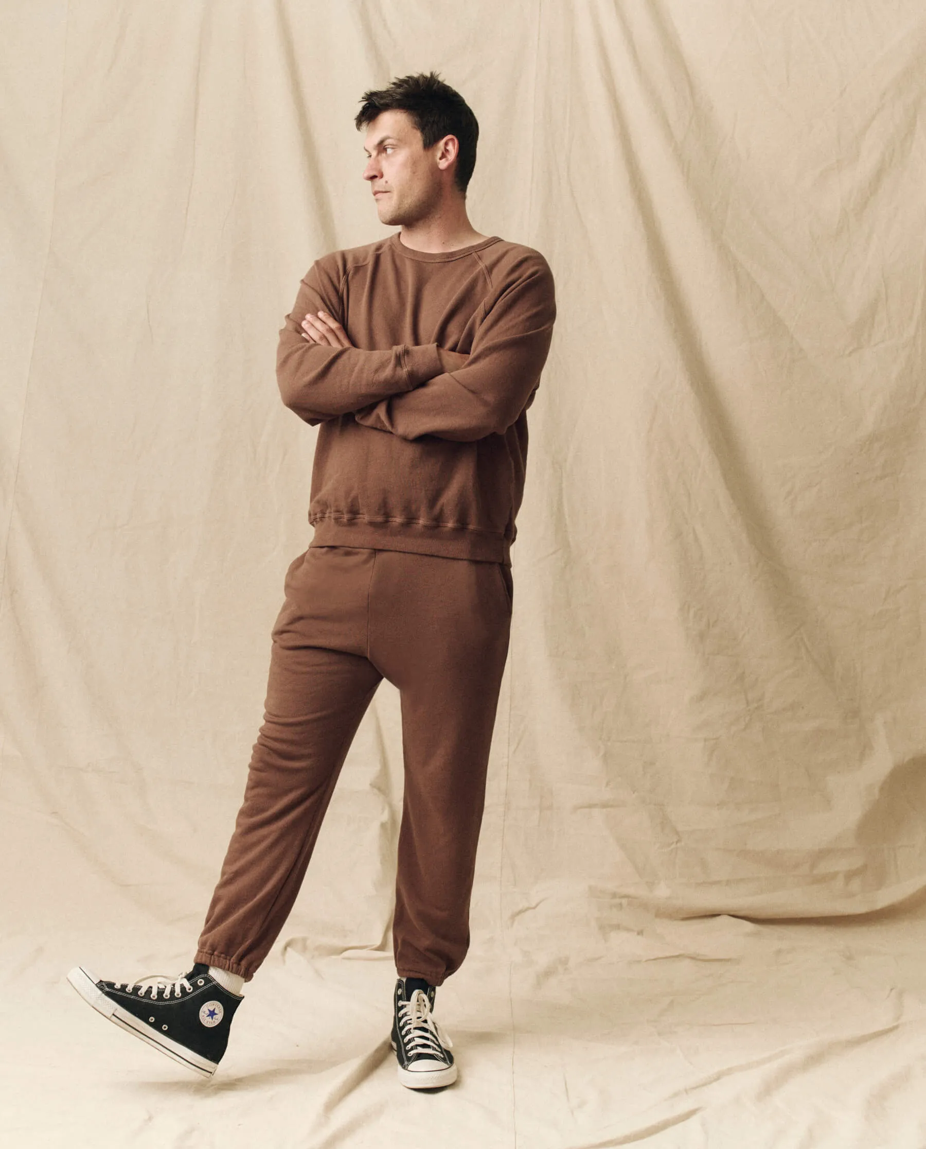 The Men's College Sweatshirt. Solid -- Hickory sold by THE GREAT. product image thumbnail 3