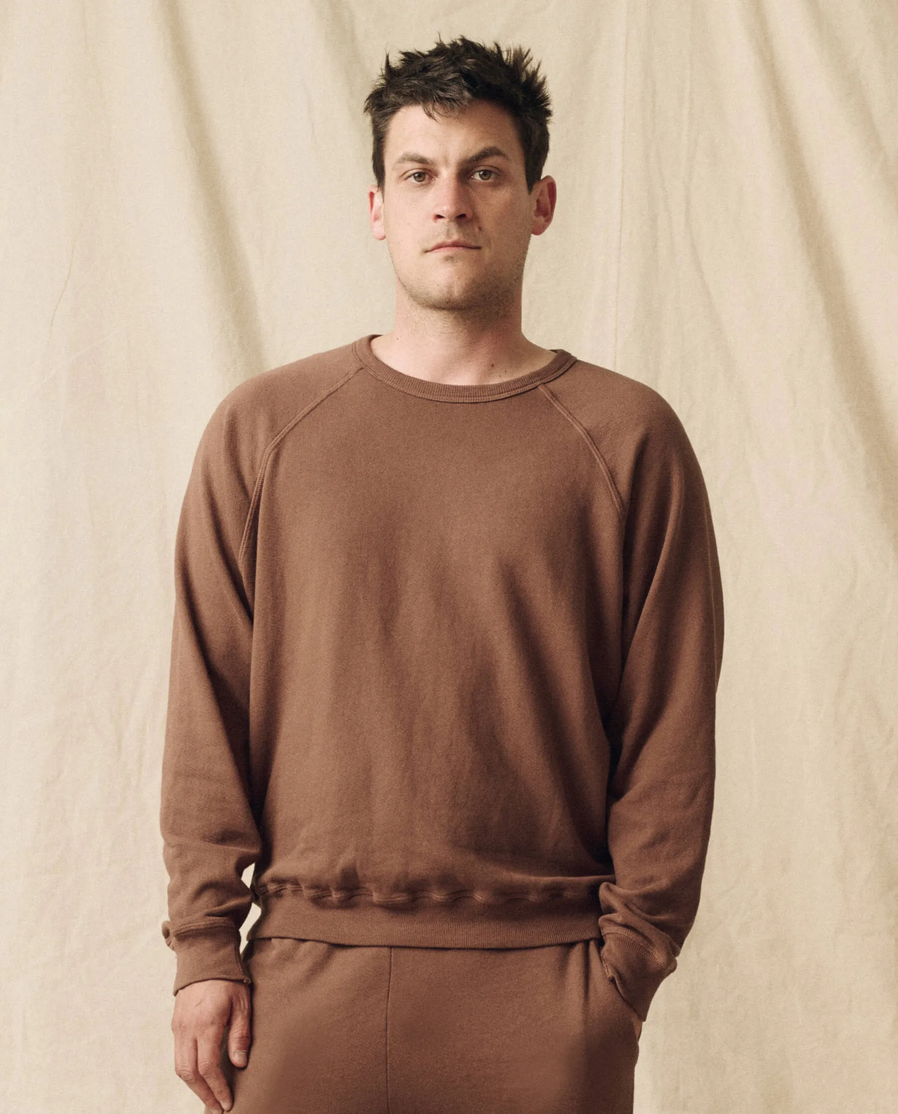 The Men's College Sweatshirt. Solid -- Hickory sold by THE GREAT. product image thumbnail 5