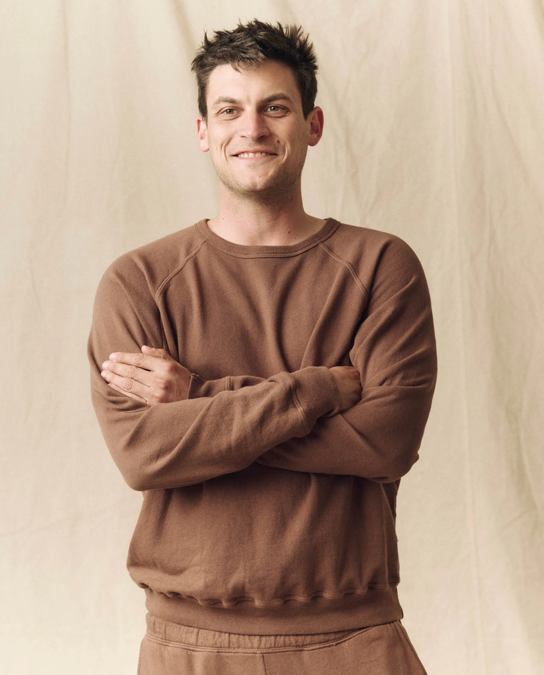 The Men's College Sweatshirt. Solid -- Hickory sold by THE GREAT. product image thumbnail 2