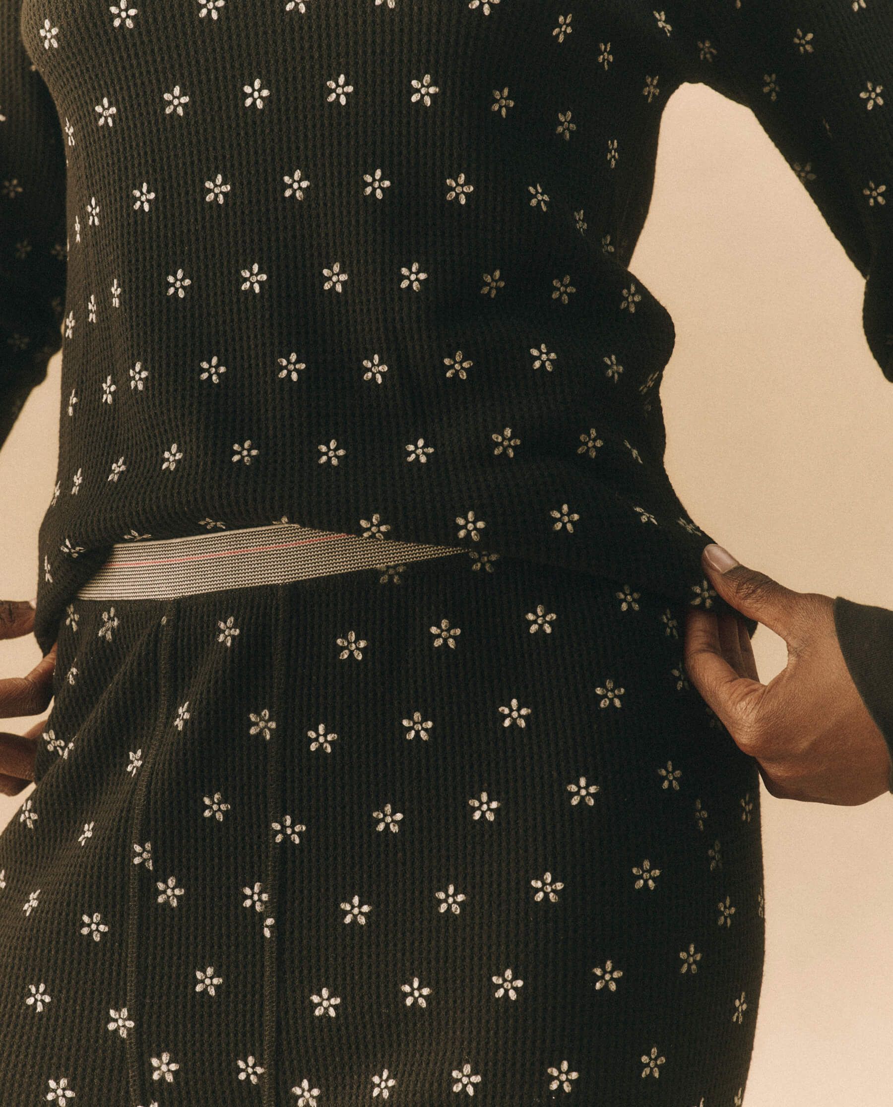 The Waffle Surplus Crew. -- Almost Black with Cream Snow Floral sold by THE GREAT. product image thumbnail 4