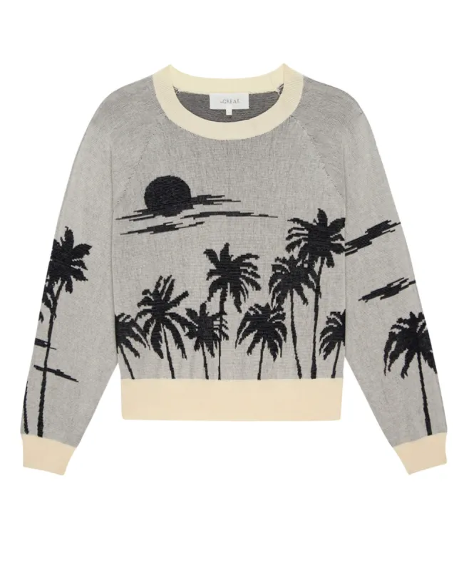 The Palm Pullover. -- Black sold by THE GREAT.