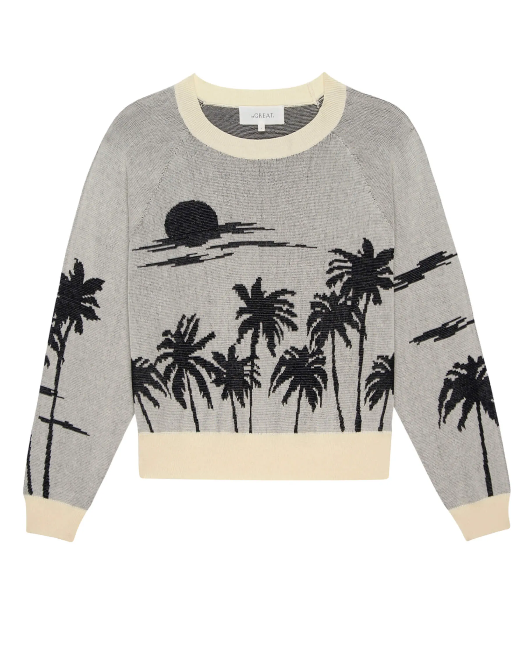 The Palm Pullover. -- Black sold by THE GREAT.