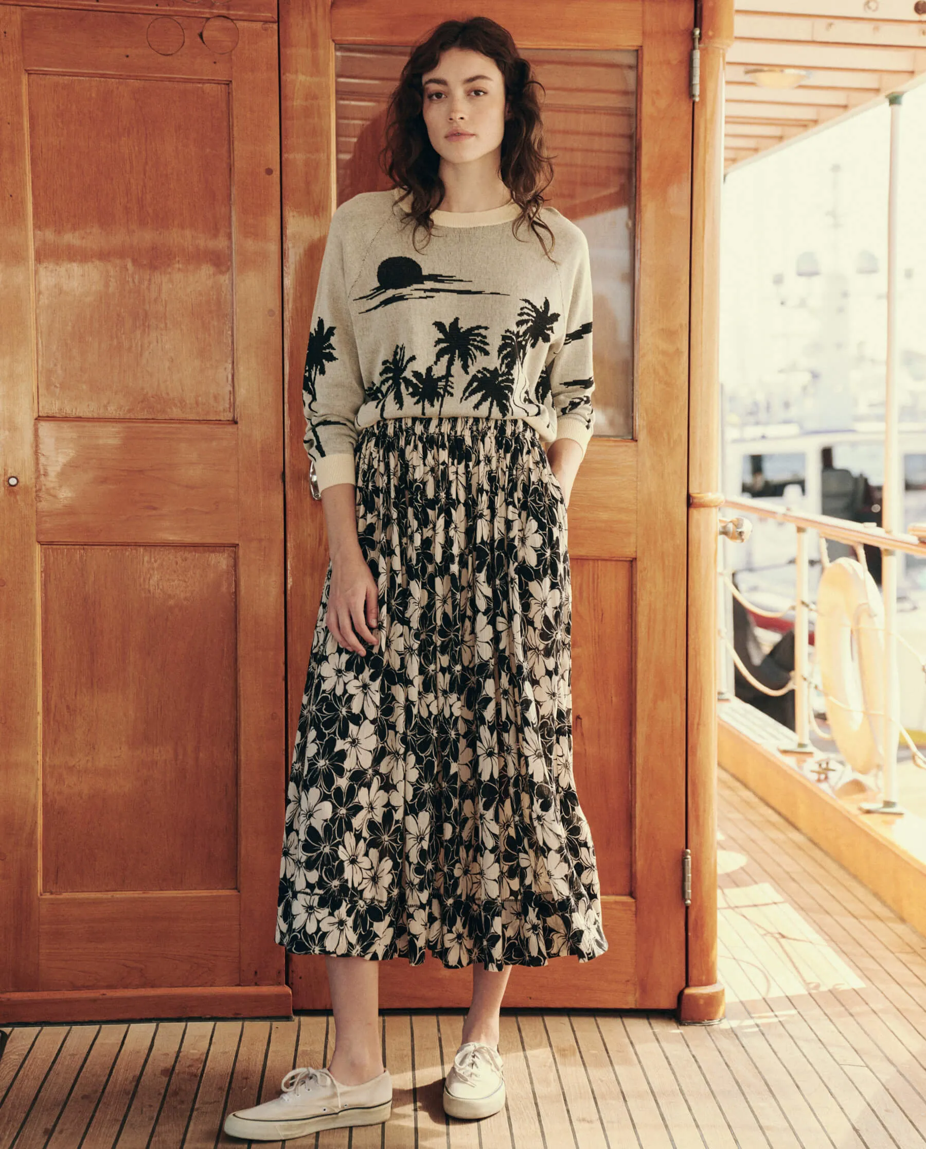 The Palm Pullover. -- Black sold by THE GREAT. product image thumbnail 5