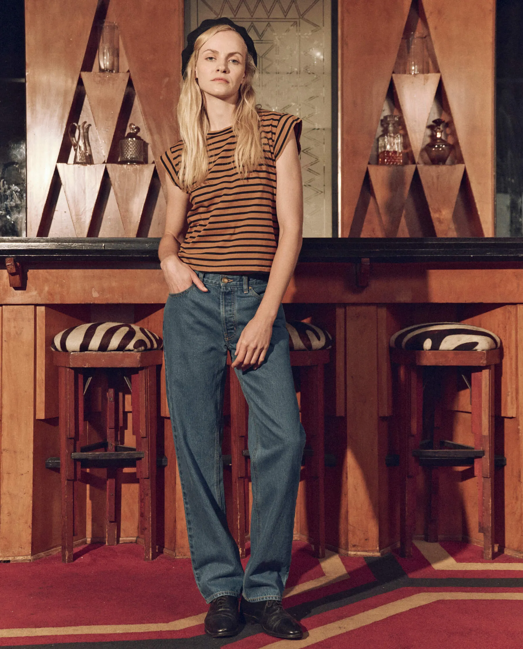 The Wayne Jean (30" Inseam). -- Electric Blue Wash sold by THE GREAT. product image thumbnail 5