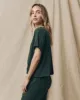 The Crop Tee. Solid -- Deep Sea Green sold by THE GREAT.