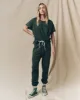 The Crop Tee. Solid -- Deep Sea Green sold by THE GREAT.