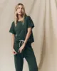 The Crop Tee. Solid -- Deep Sea Green sold by THE GREAT.