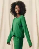 The Long Sleeve Crop Tee. Solid -- Holly Leaf sold by THE GREAT.