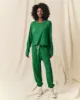 The Long Sleeve Crop Tee. Solid -- Holly Leaf sold by THE GREAT.
