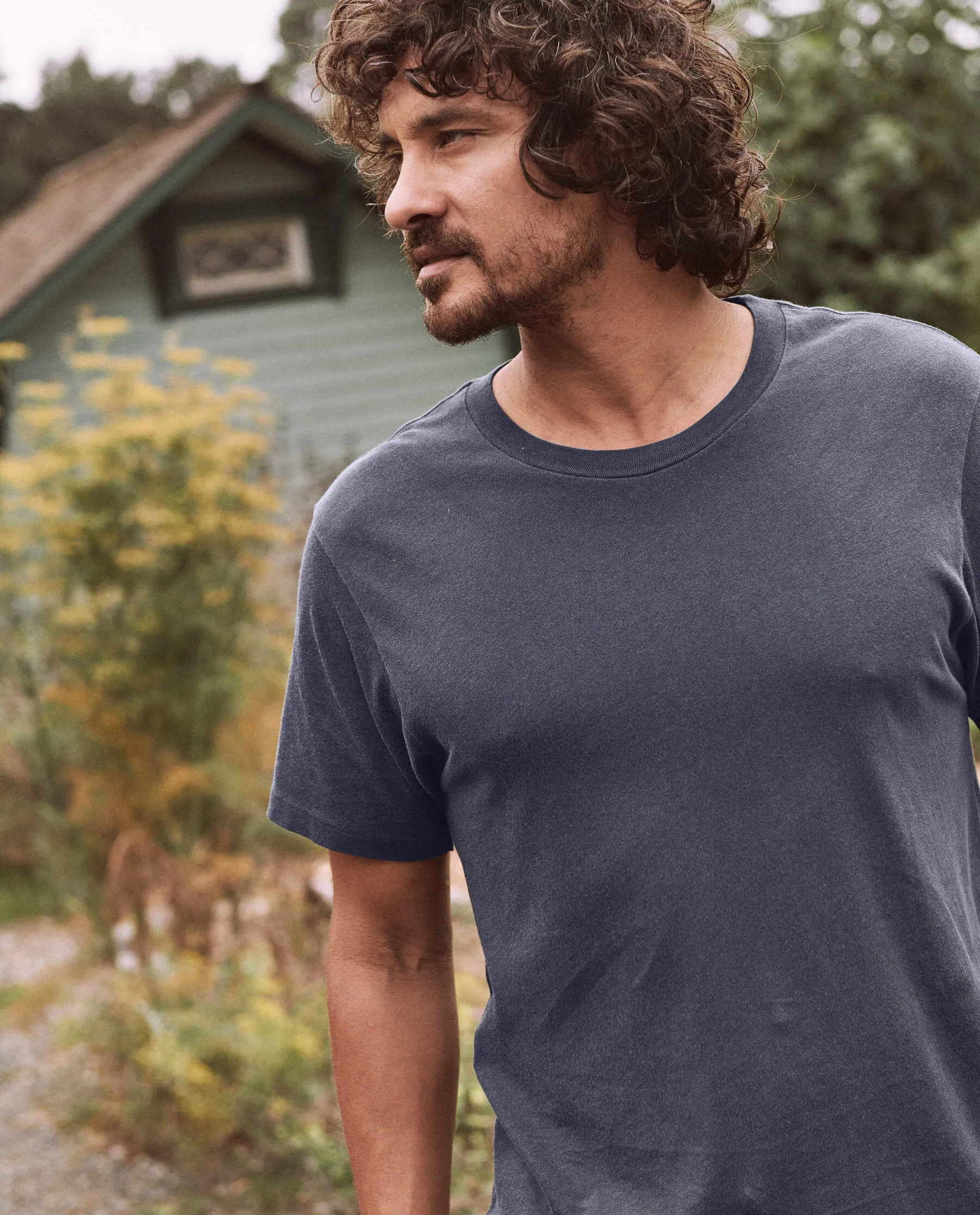 The Men's Slim Tee. -- Washed Navy sold by THE GREAT. product image thumbnail 4