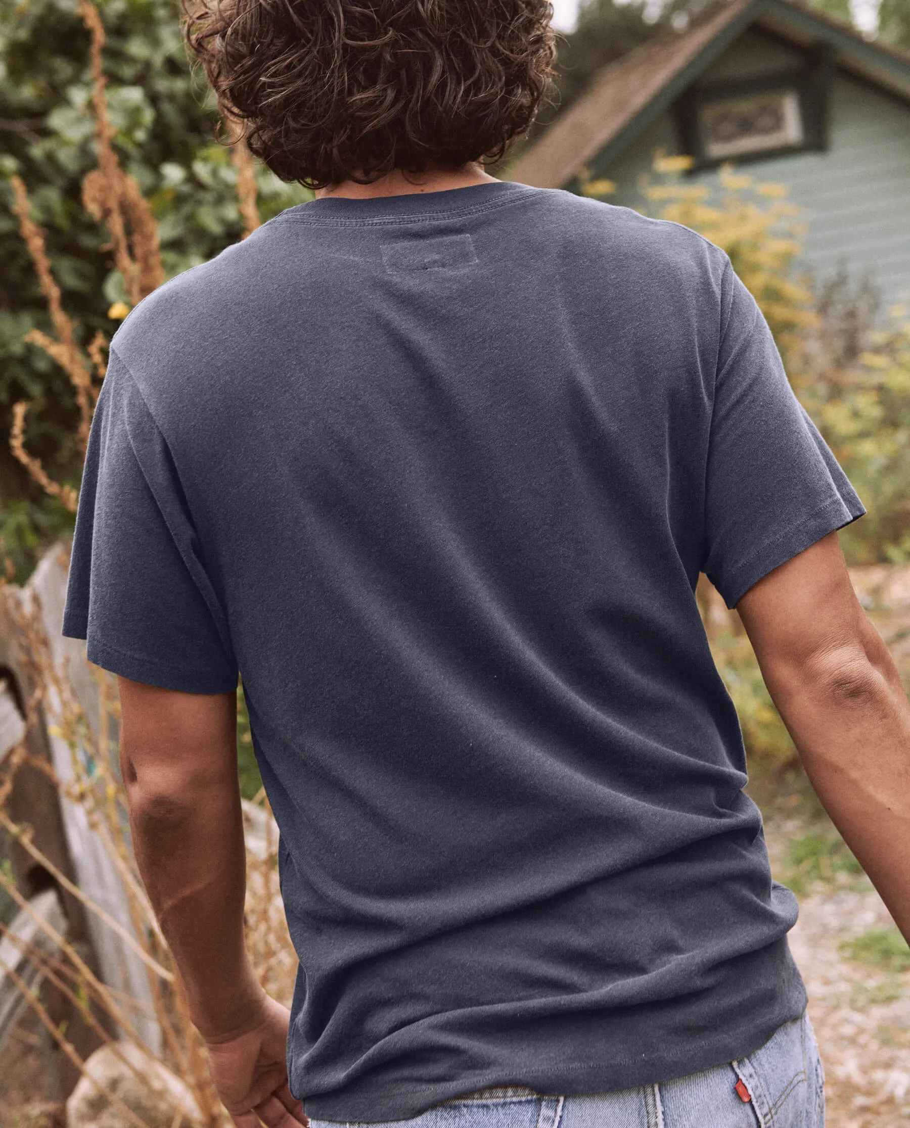 The Men's Slim Tee. -- Washed Navy sold by THE GREAT. product image thumbnail 3