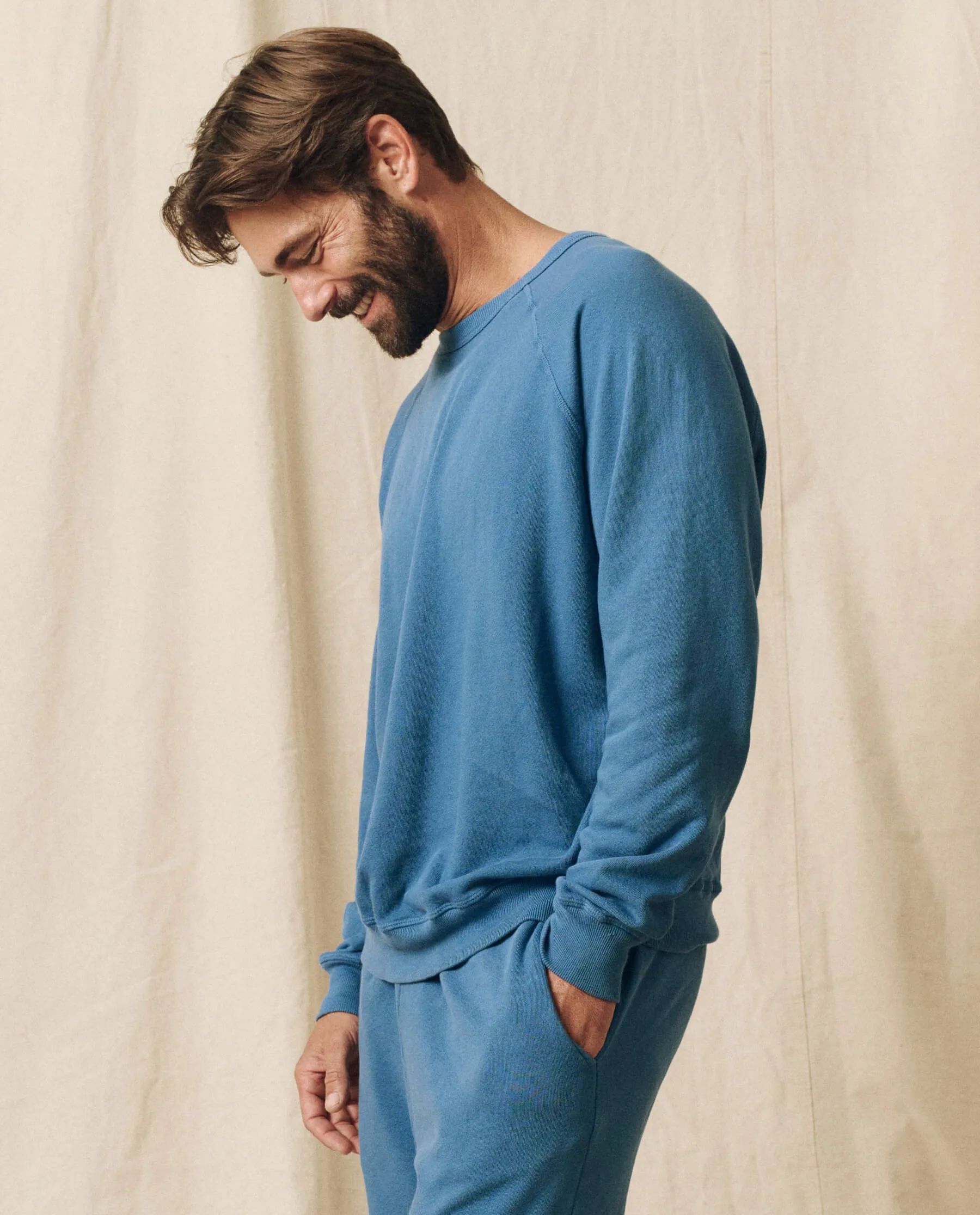 The Men's College Sweatshirt. Solid -- Glacier Blue sold by THE GREAT. product image thumbnail 3
