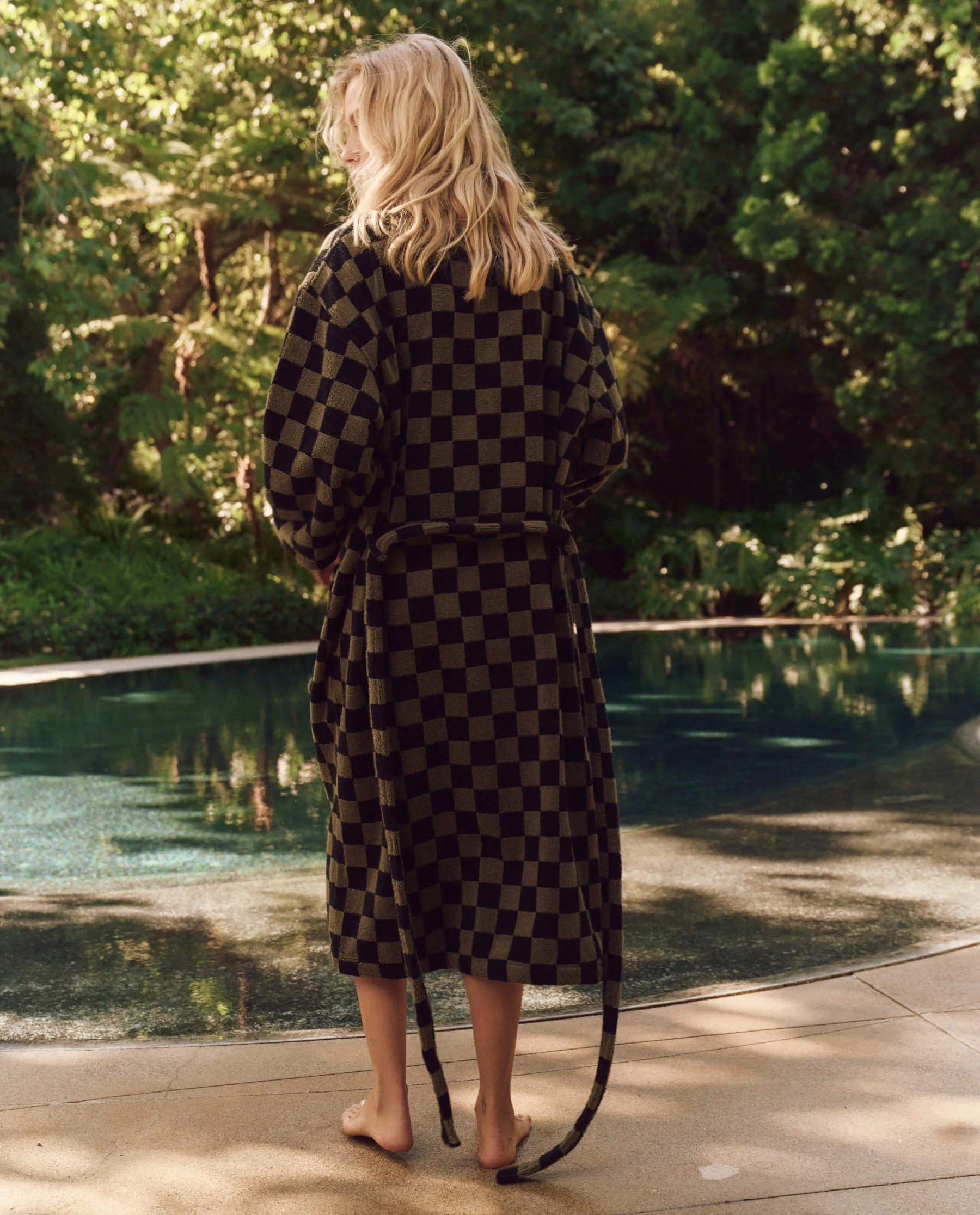 The Terry Robe. -- Dark Army Check sold by THE GREAT. product image thumbnail 3