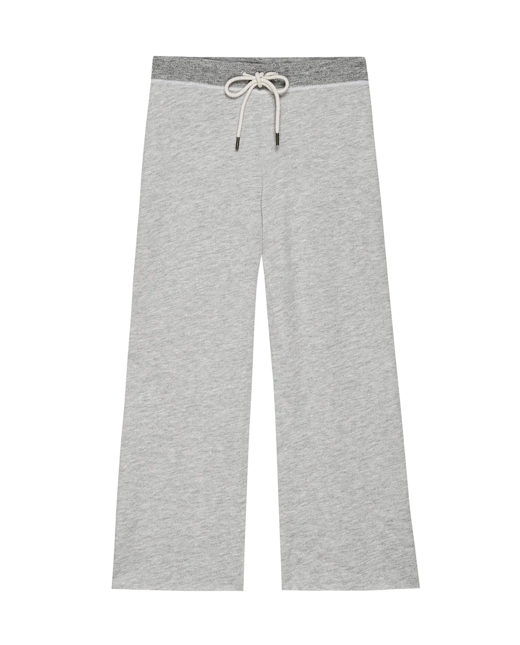 The Wide Leg Cropped Sweatpant. -- Soft Heather Grey sold by THE GREAT. product image thumbnail 5