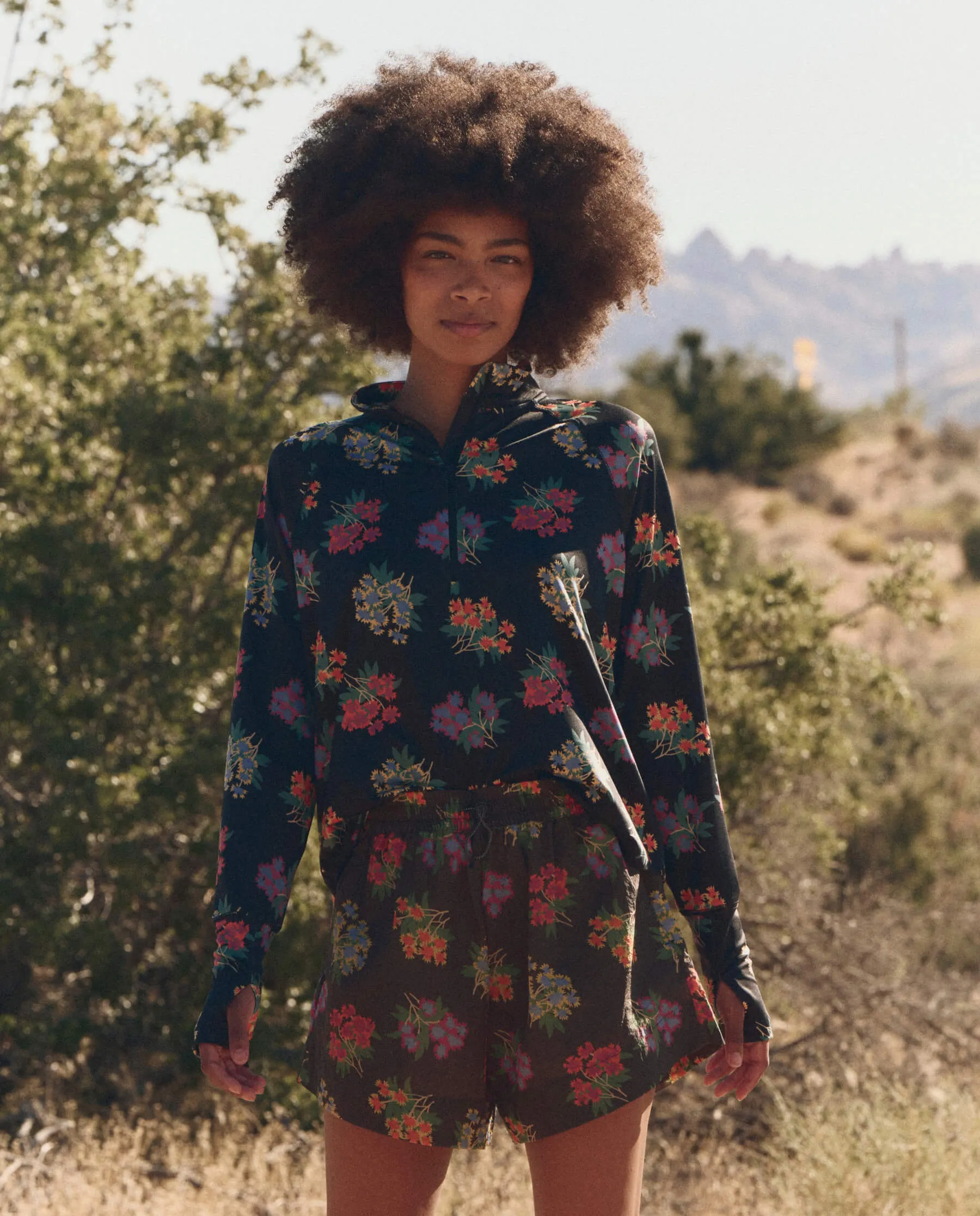 The Quarter Zip Trail Pullover. -- Black Palisade Floral sold by THE GREAT. product image thumbnail 3