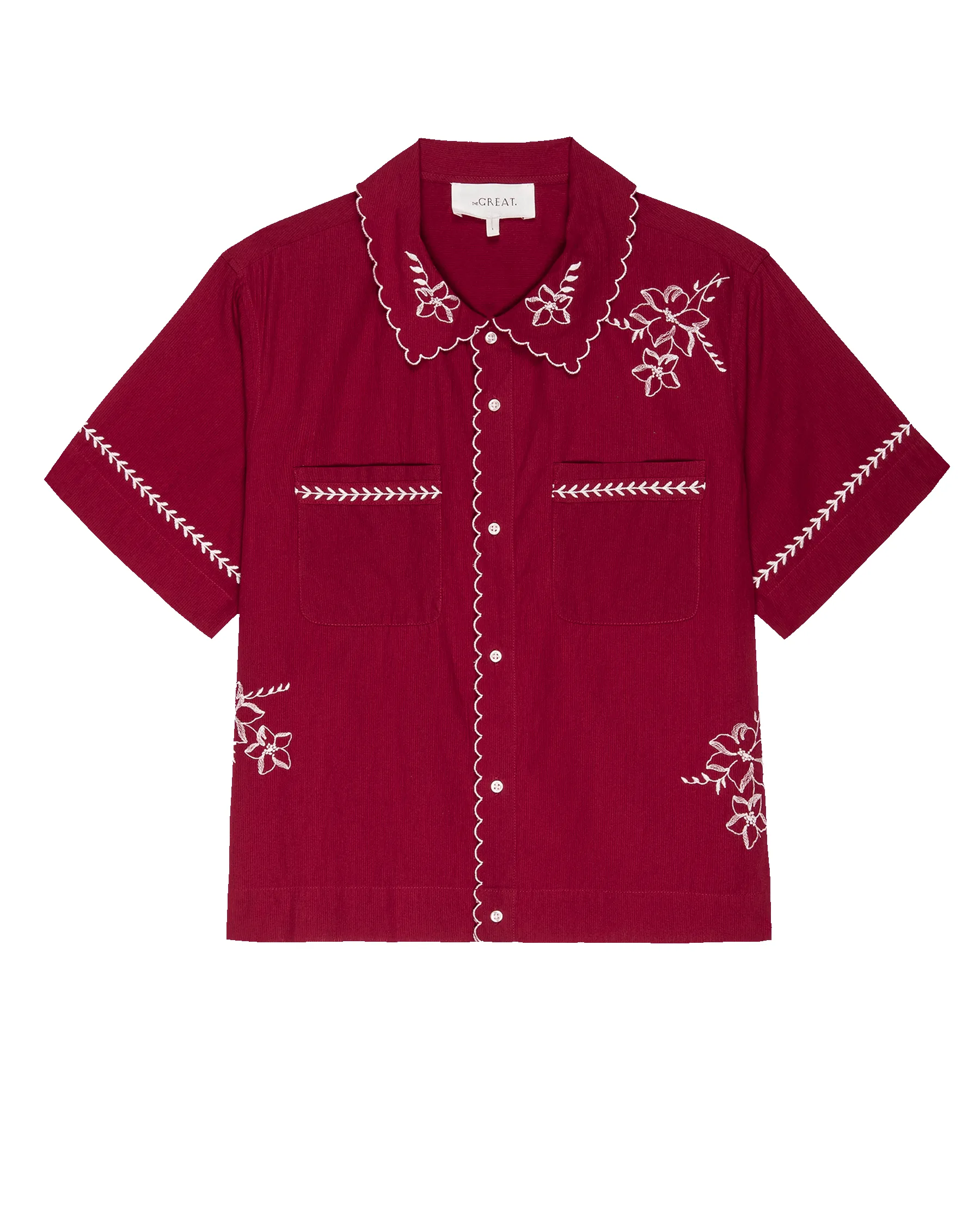 The Bowling Shirt with Hanky Embroidered. -- Scarlet sold by THE GREAT. product image thumbnail 5