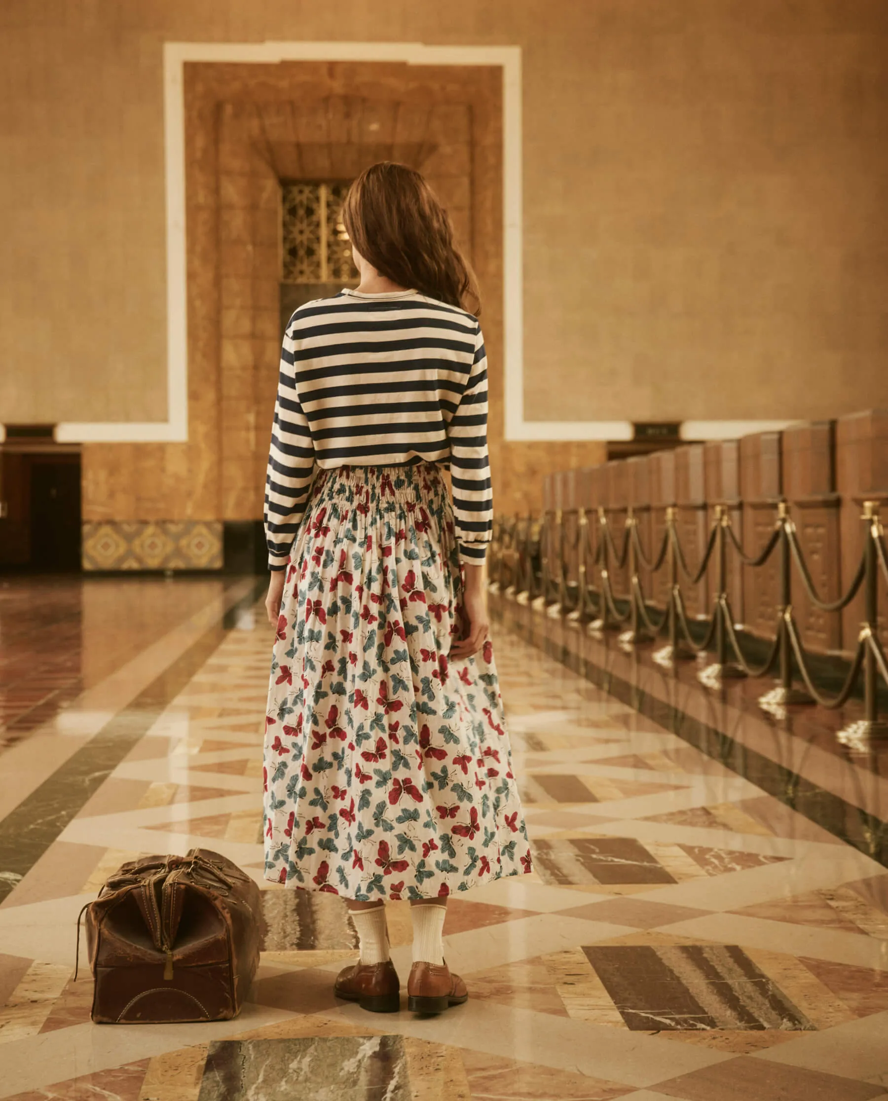 The Campus Crew. -- Navy and Cream Scholar Stripe sold by THE GREAT. product image thumbnail 3