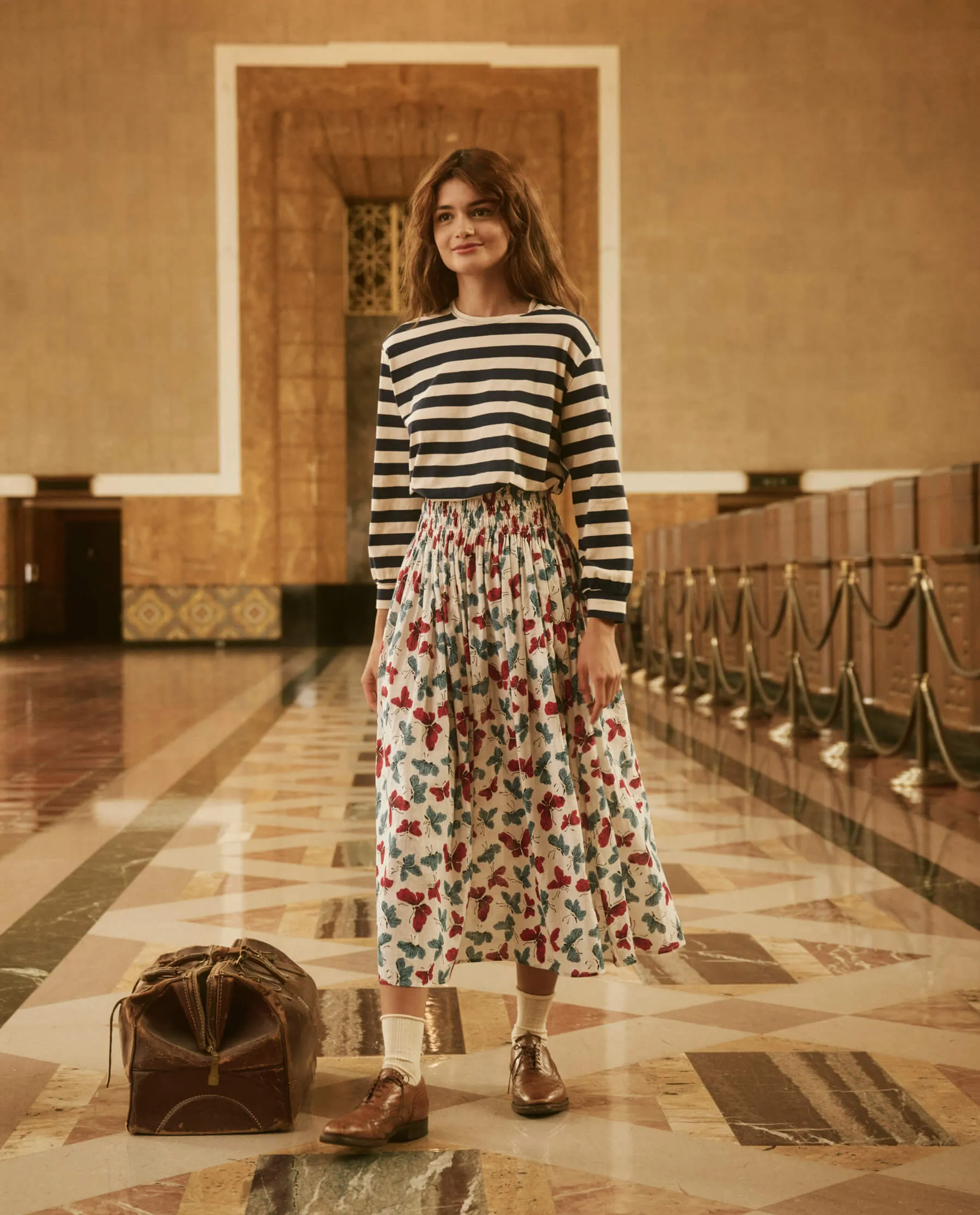 The Campus Crew. -- Navy and Cream Scholar Stripe sold by THE GREAT. product image thumbnail 5