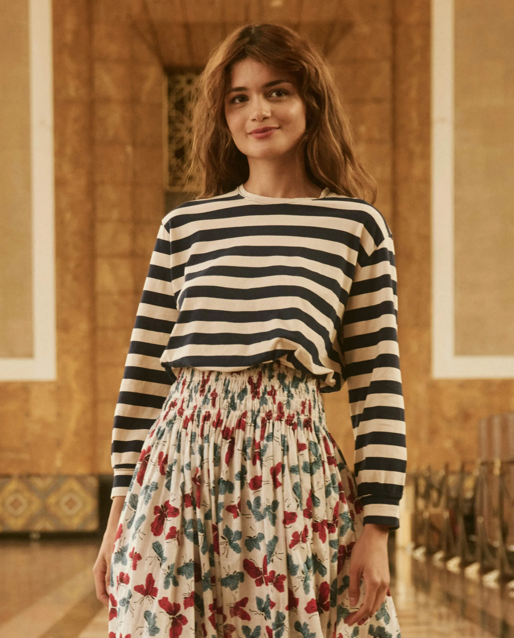 The Campus Crew. -- Navy and Cream Scholar Stripe sold by THE GREAT. product image thumbnail 2