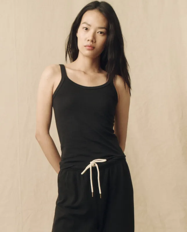 The Slim Tank. Solid -- Almost Black sold by THE GREAT.