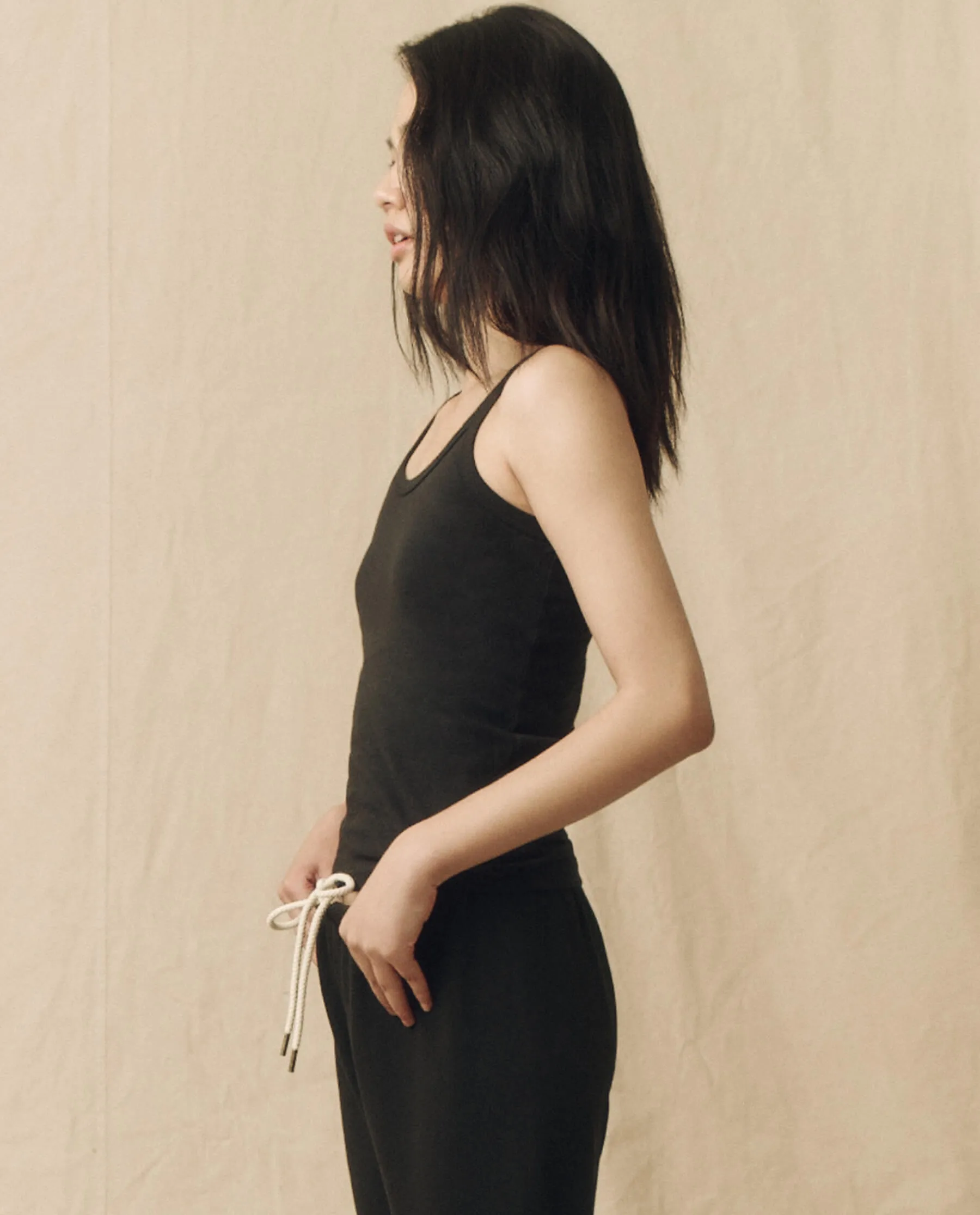 The Slim Tank. Solid -- Almost Black sold by THE GREAT. product image thumbnail 5