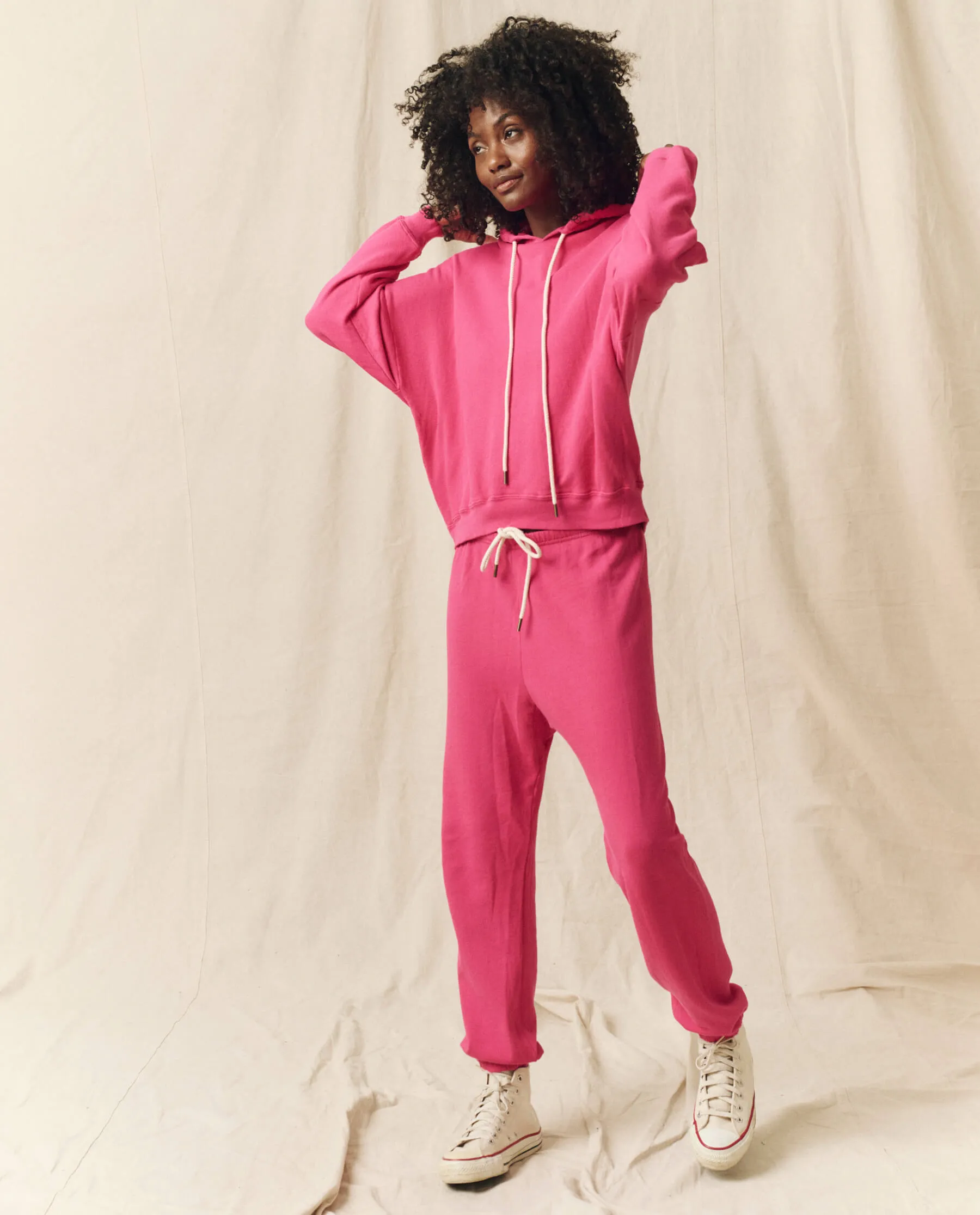 The Stadium Sweatpant. Solid -- Fuchsia sold by THE GREAT. product image thumbnail 5