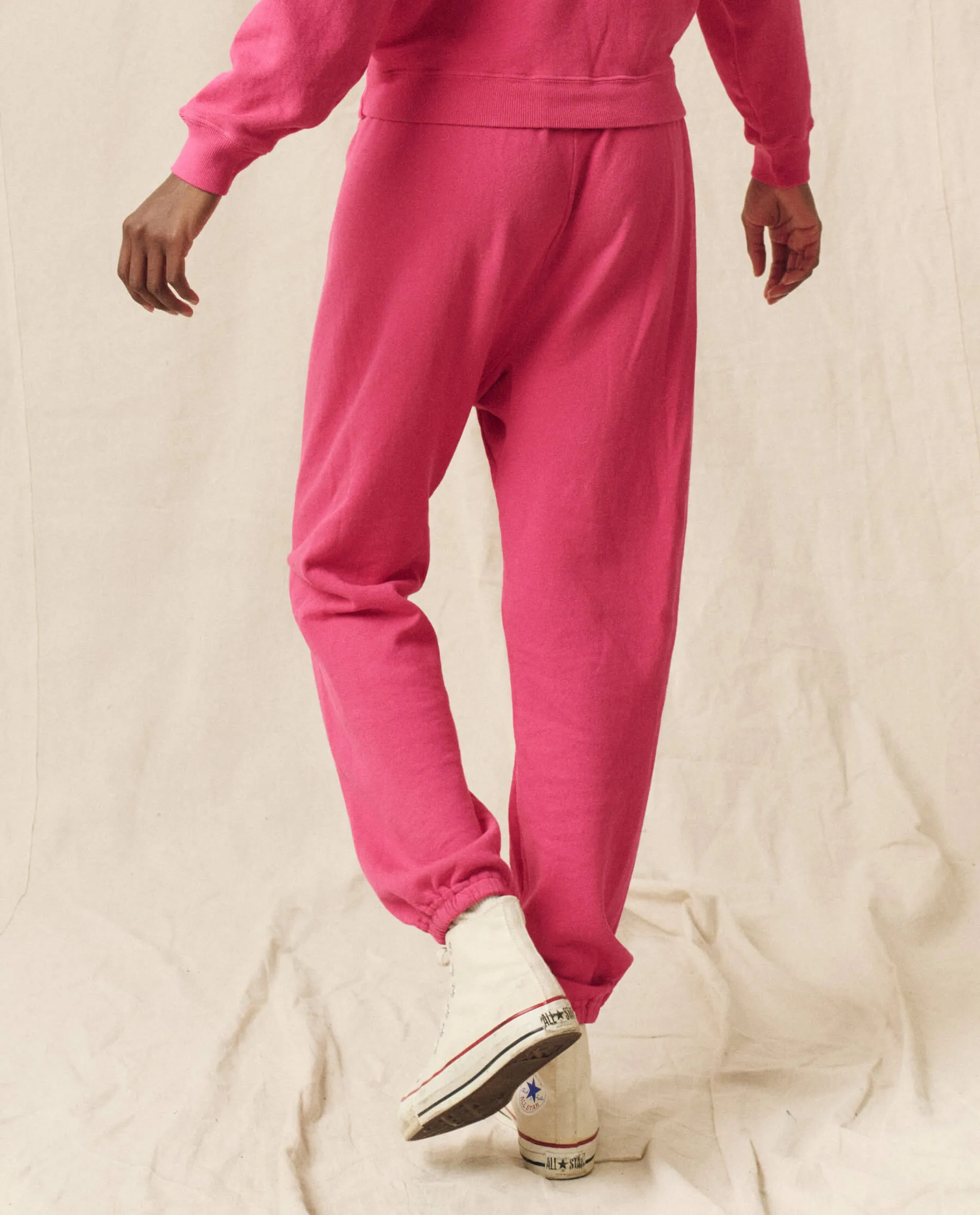 The Stadium Sweatpant. Solid -- Fuchsia sold by THE GREAT. product image thumbnail 2