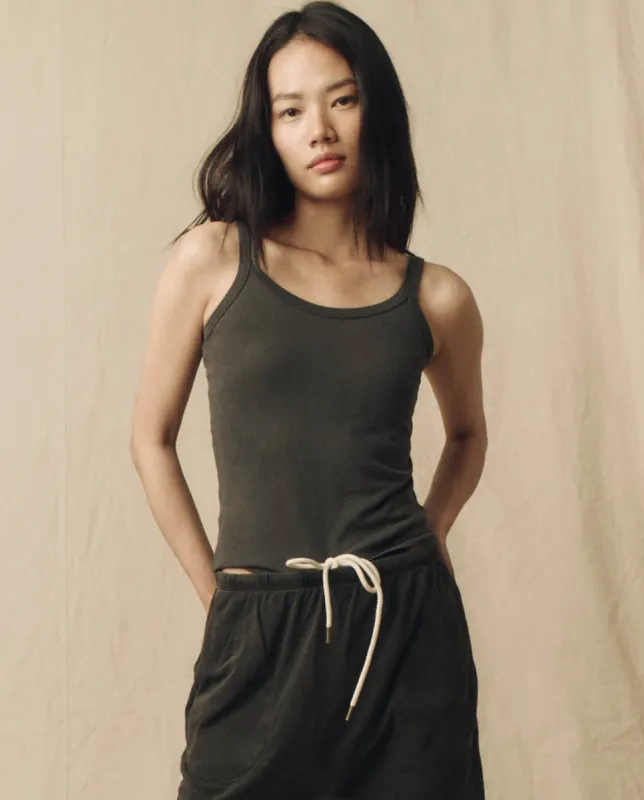 The Slim Tank. Solid -- Washed Black sold by THE GREAT.