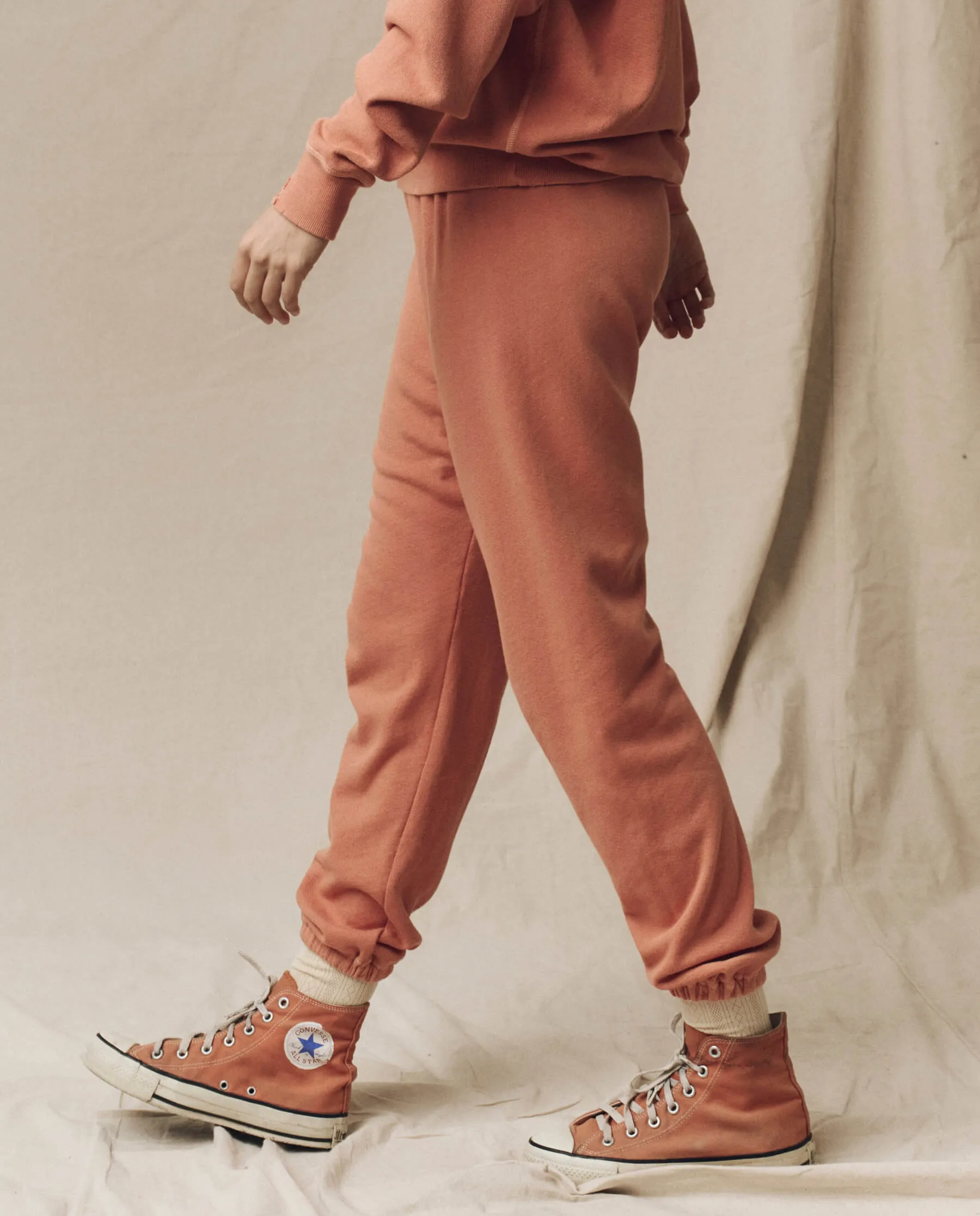 The Stadium Sweatpant. Solid -- Sun Dried Orange sold by THE GREAT. product image thumbnail 3