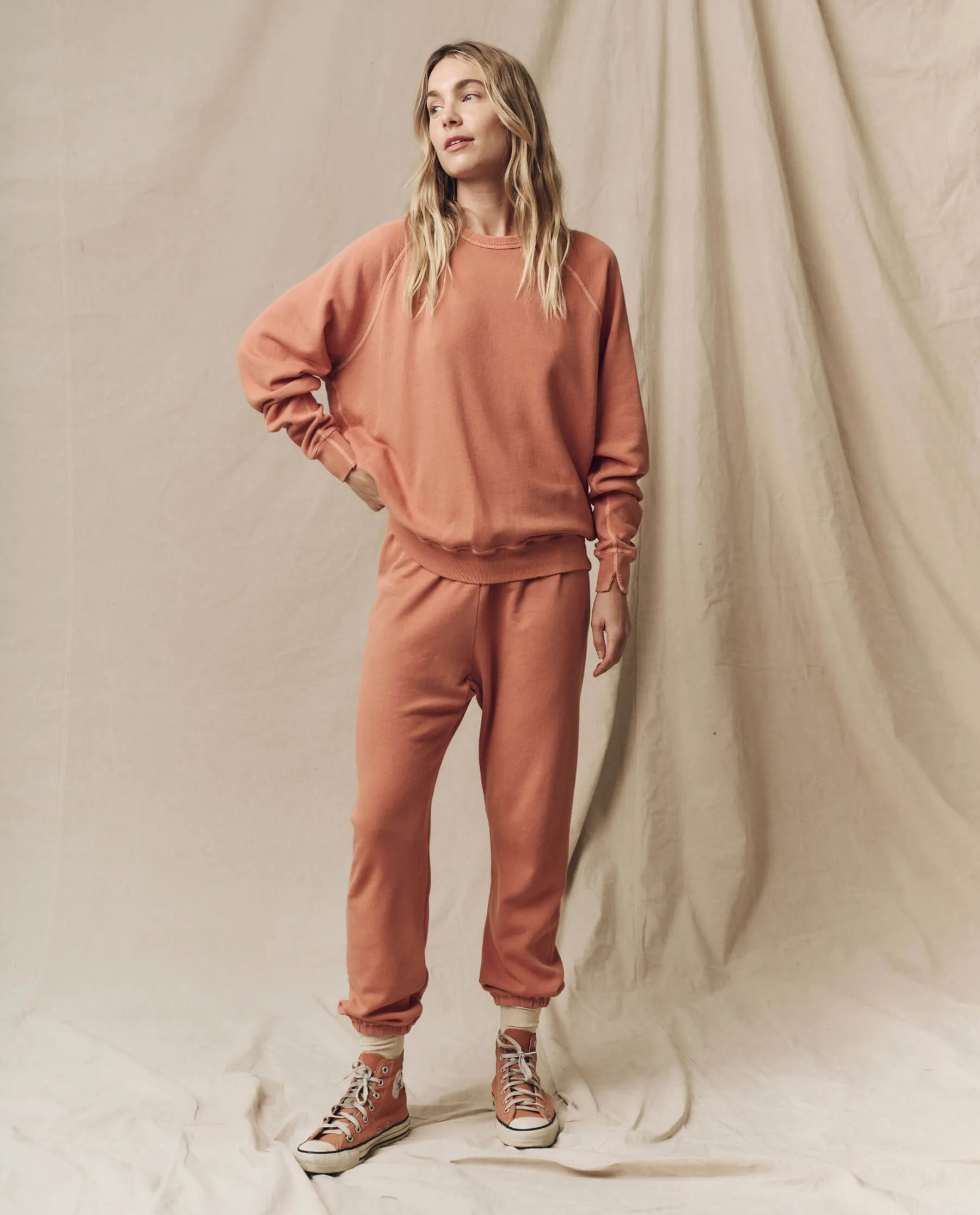 The Stadium Sweatpant. Solid -- Sun Dried Orange sold by THE GREAT. product image thumbnail 4