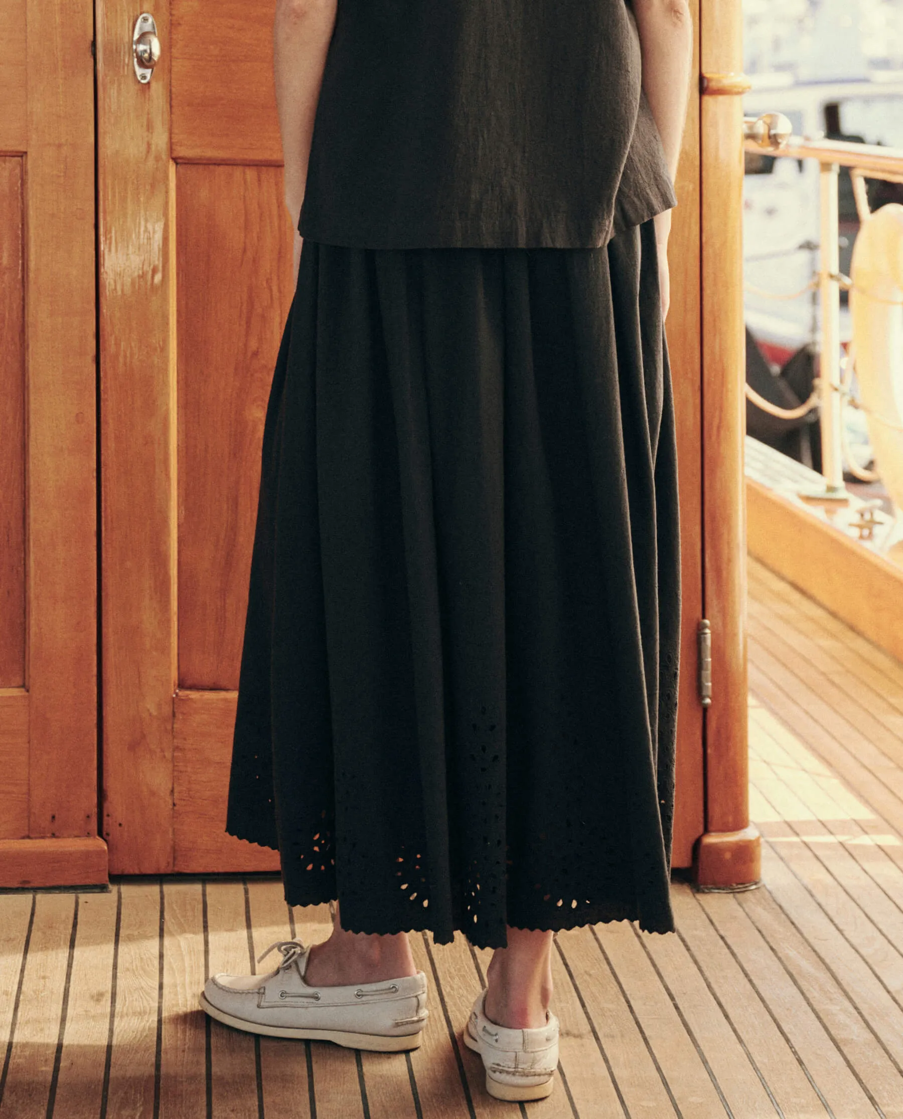 The Gather Skirt. -- Black sold by THE GREAT. product image thumbnail 3