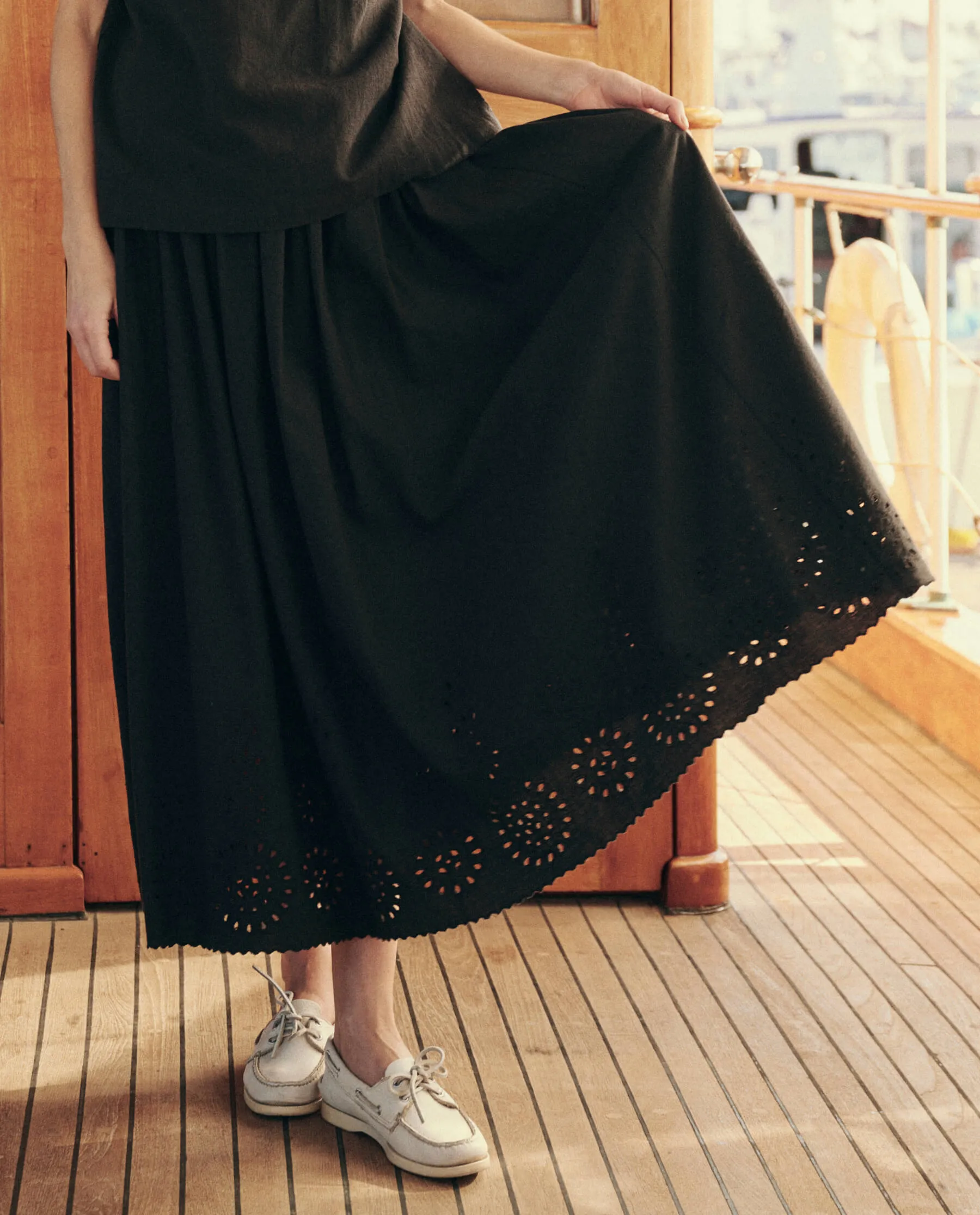 The Gather Skirt. -- Black sold by THE GREAT. product image thumbnail 2