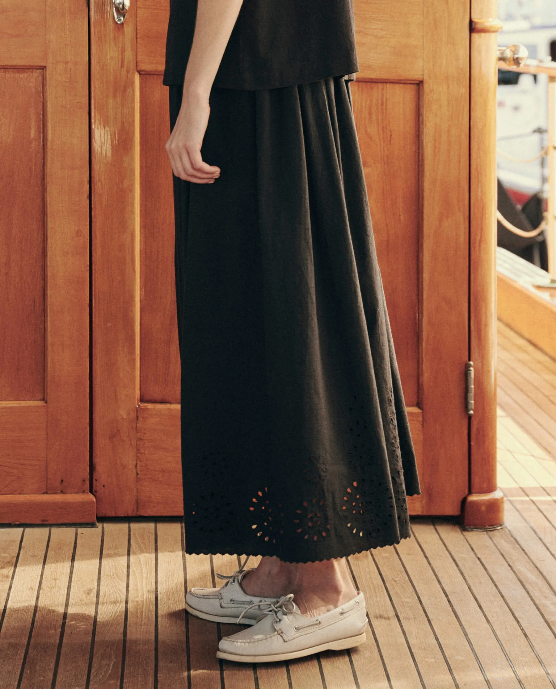 The Gather Skirt. -- Black sold by THE GREAT. product image thumbnail 4