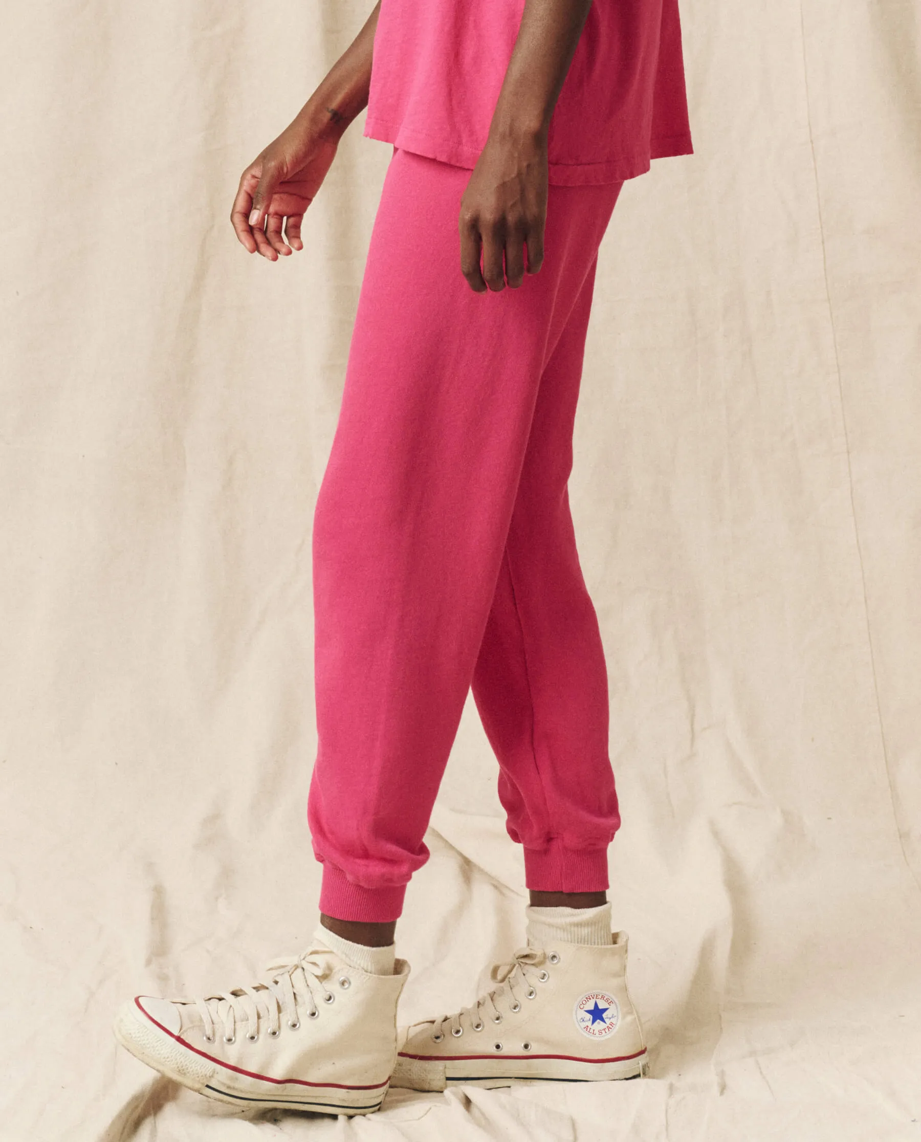 The Cropped Sweatpant. Solid -- Fuchsia sold by THE GREAT. product image thumbnail 4