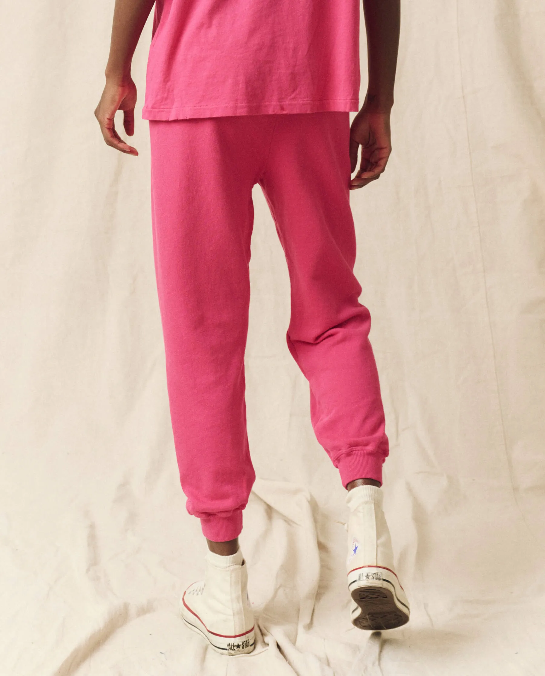 The Cropped Sweatpant. Solid -- Fuchsia sold by THE GREAT. product image thumbnail 2