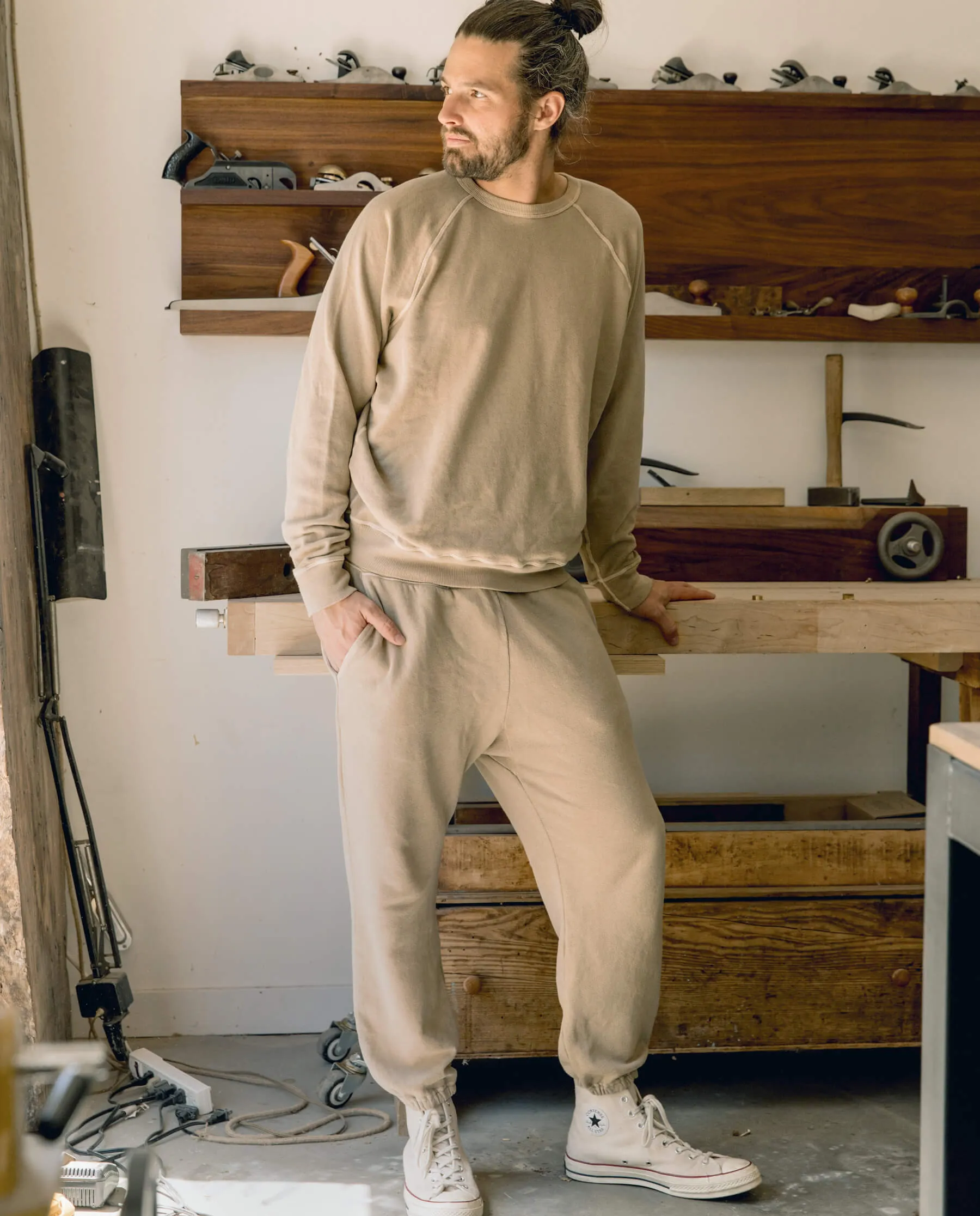 The Men's College Sweatshirt. -- Fawn sold by THE GREAT. product image thumbnail 4