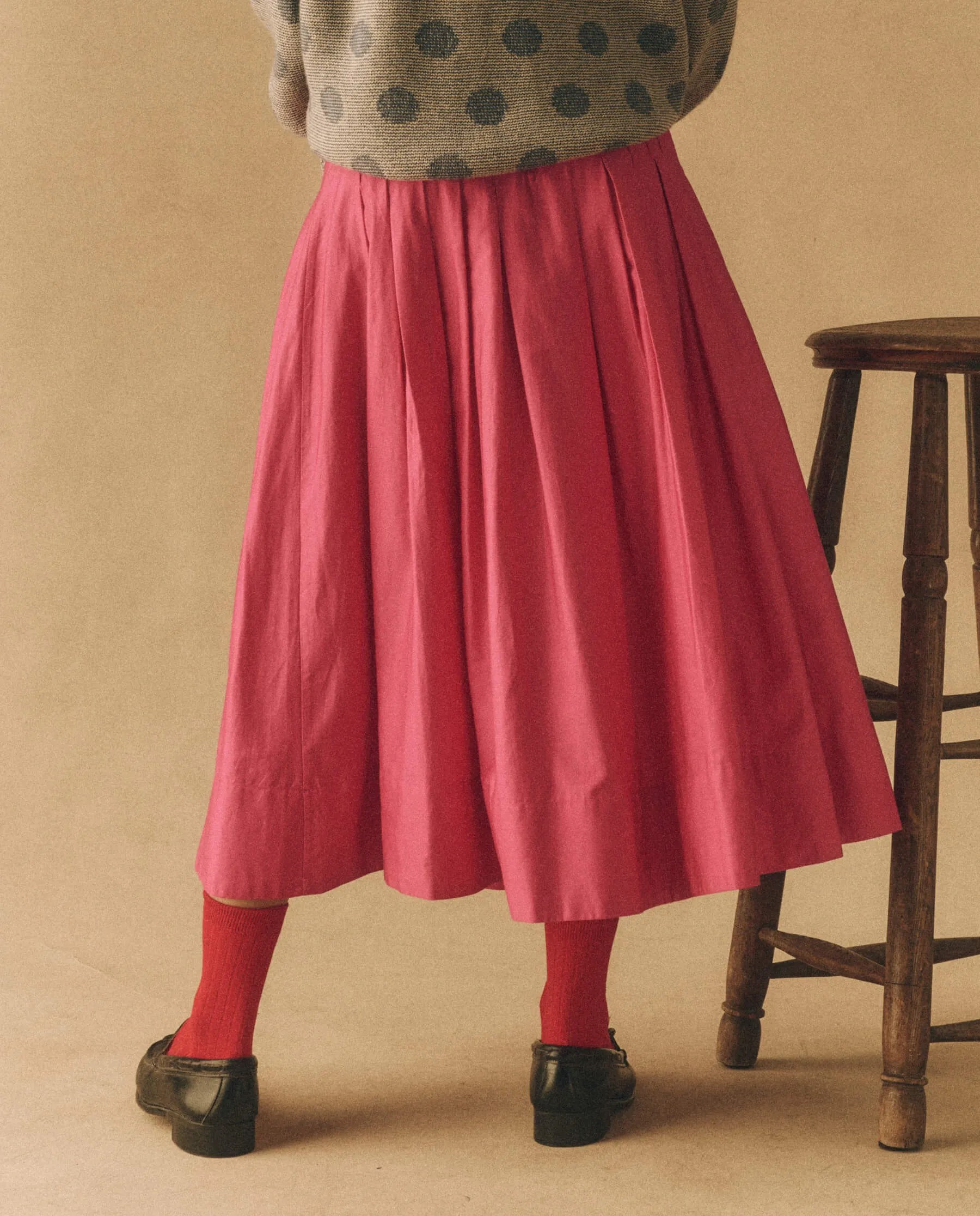 The Rhythm Skirt. -- Fuchsia sold by THE GREAT. product image thumbnail 4