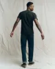 The Men's Slim Tee. -- Black and Charcoal Stripe sold by THE GREAT.