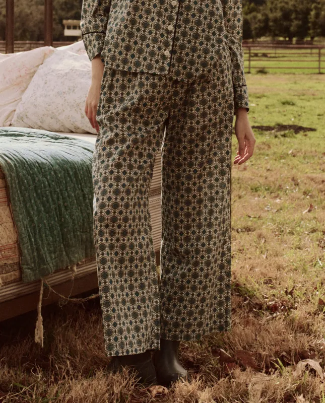 The Smocked Sleep Pant. -- Geo Medallion Print made by THE GREAT.