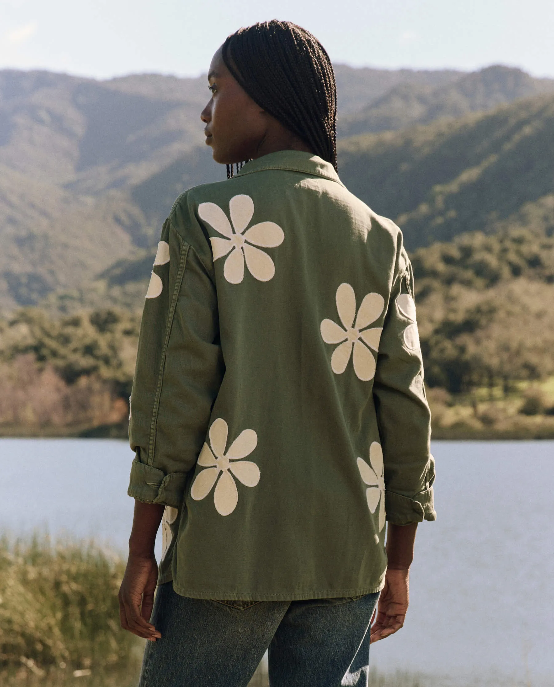 The Vintage Army Jacket with Daisy Applique. -- Classic Army sold by THE GREAT. product image thumbnail 2