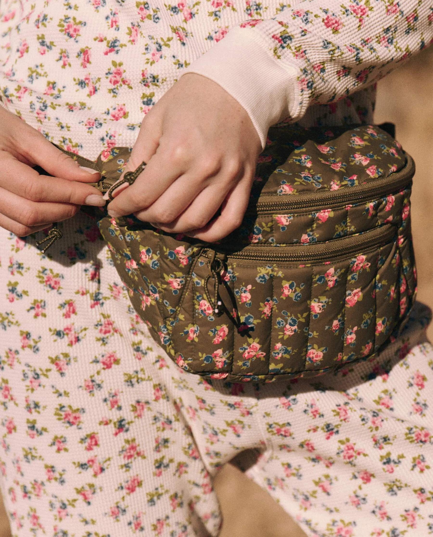 The Down Quilted Puffer Hip Pack. -- Cypress Basin Floral sold by THE GREAT. product image thumbnail 5