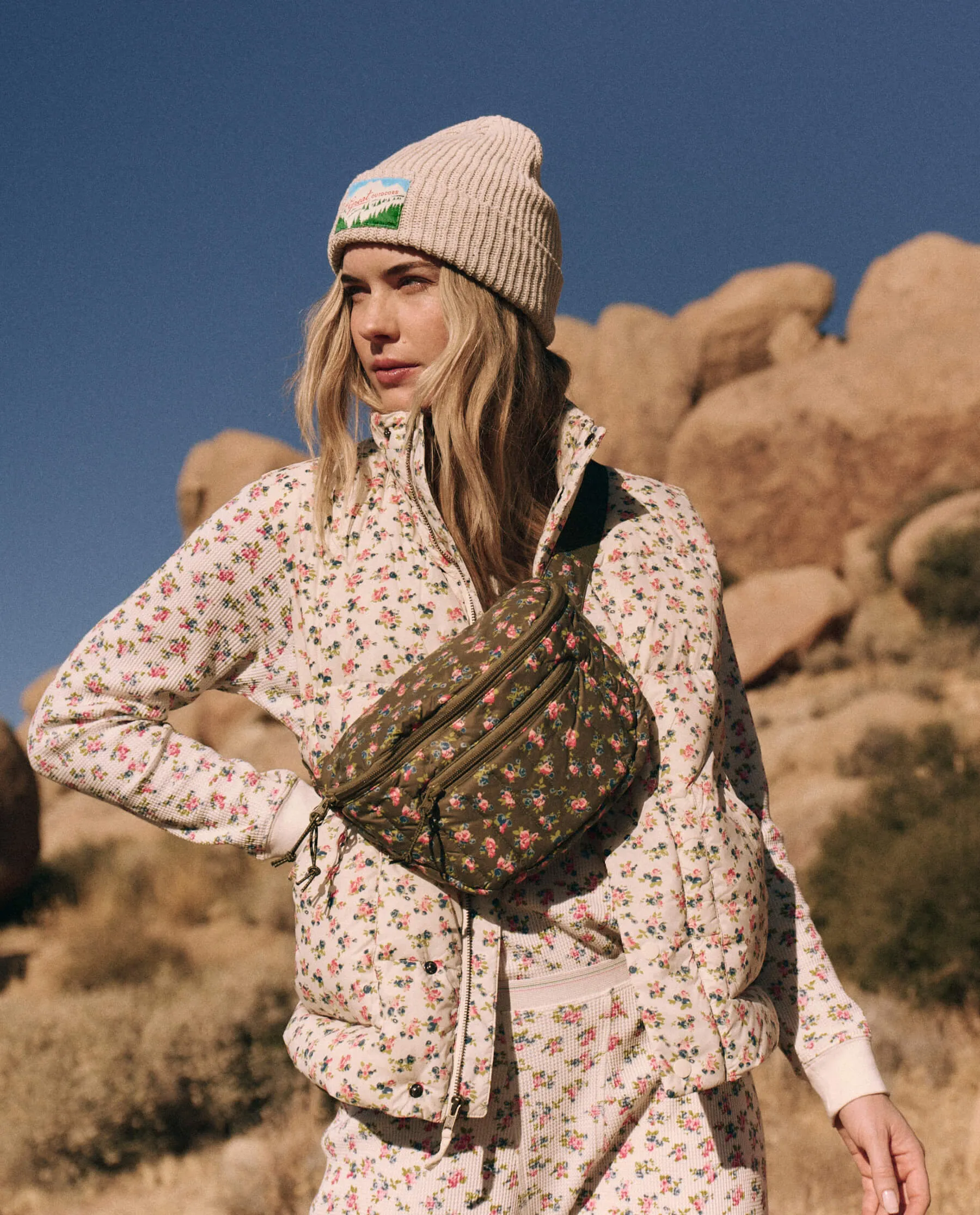 The Down Quilted Puffer Hip Pack. -- Cypress Basin Floral sold by THE GREAT. product image thumbnail 2